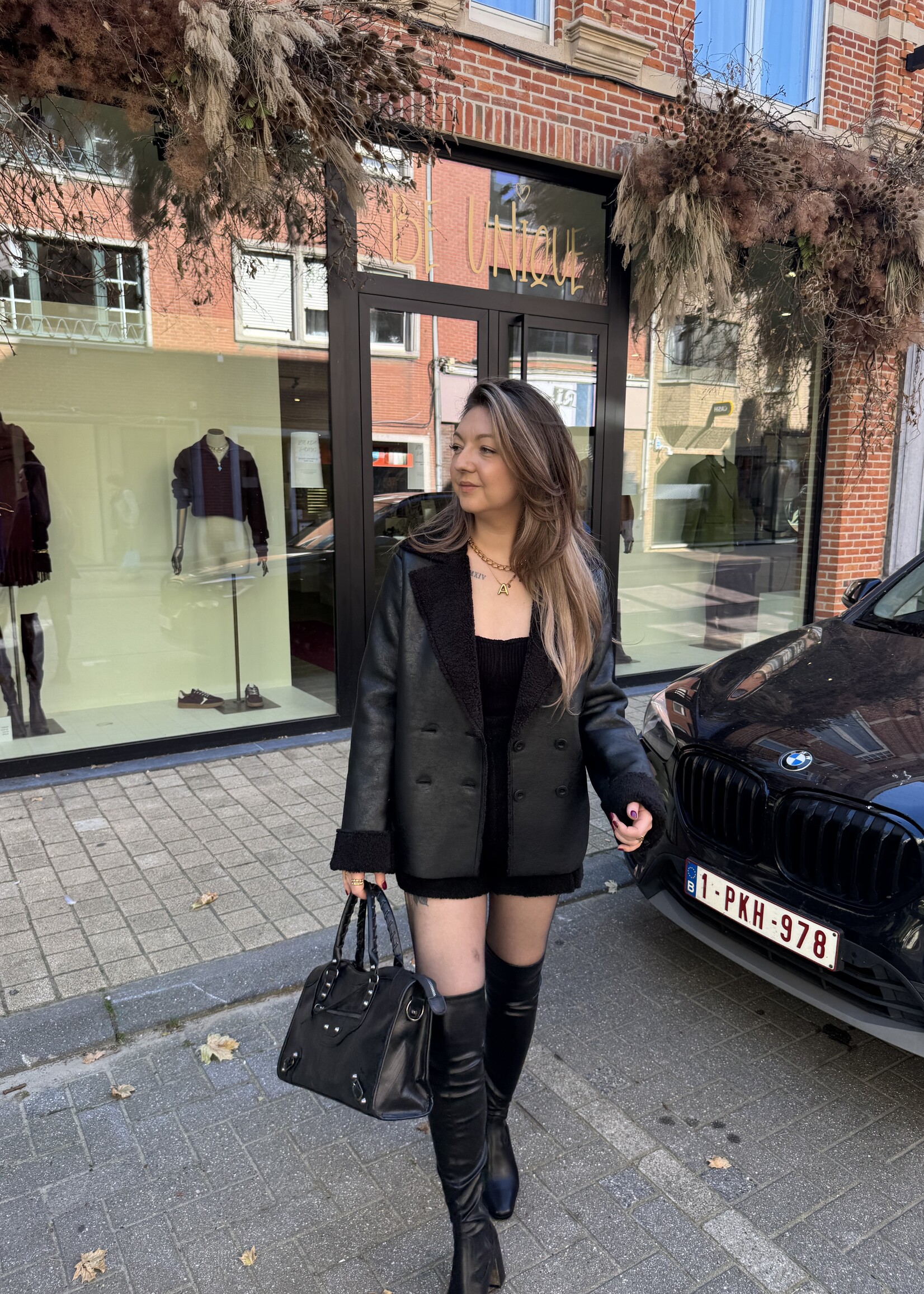 Tilda shearling jacket - black