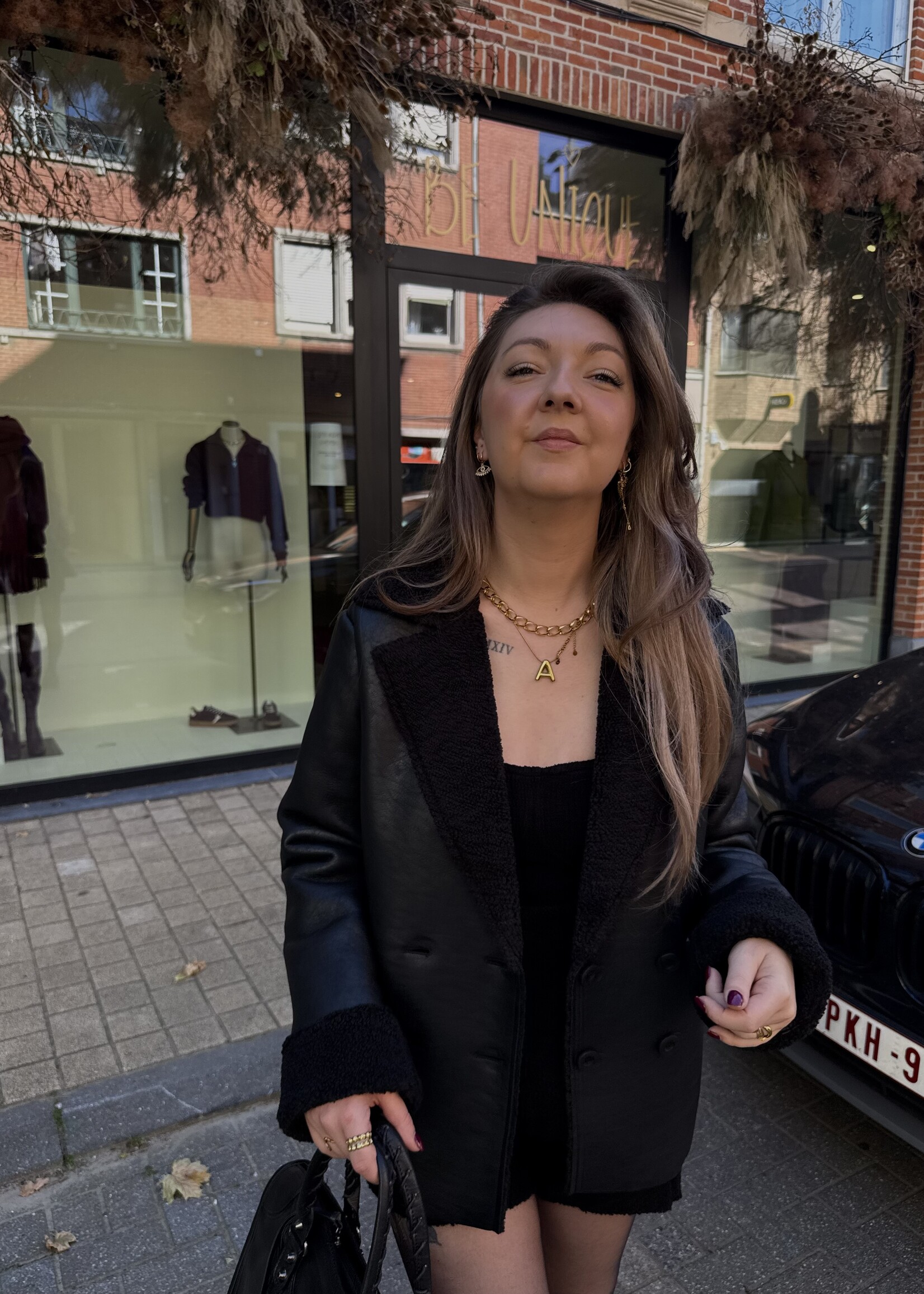 Tilda shearling jacket - black