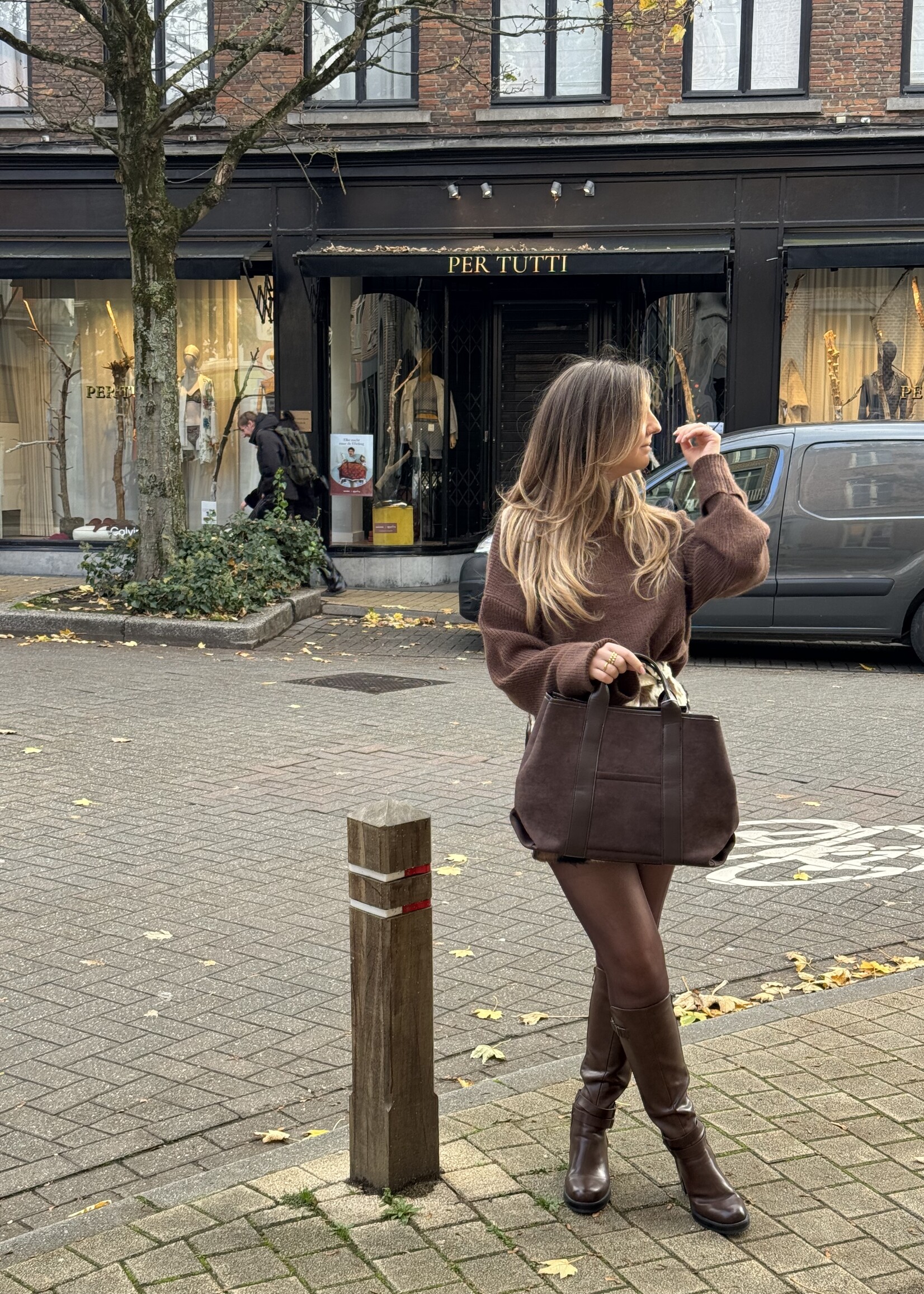 Eliza knit pullover - Brown TU