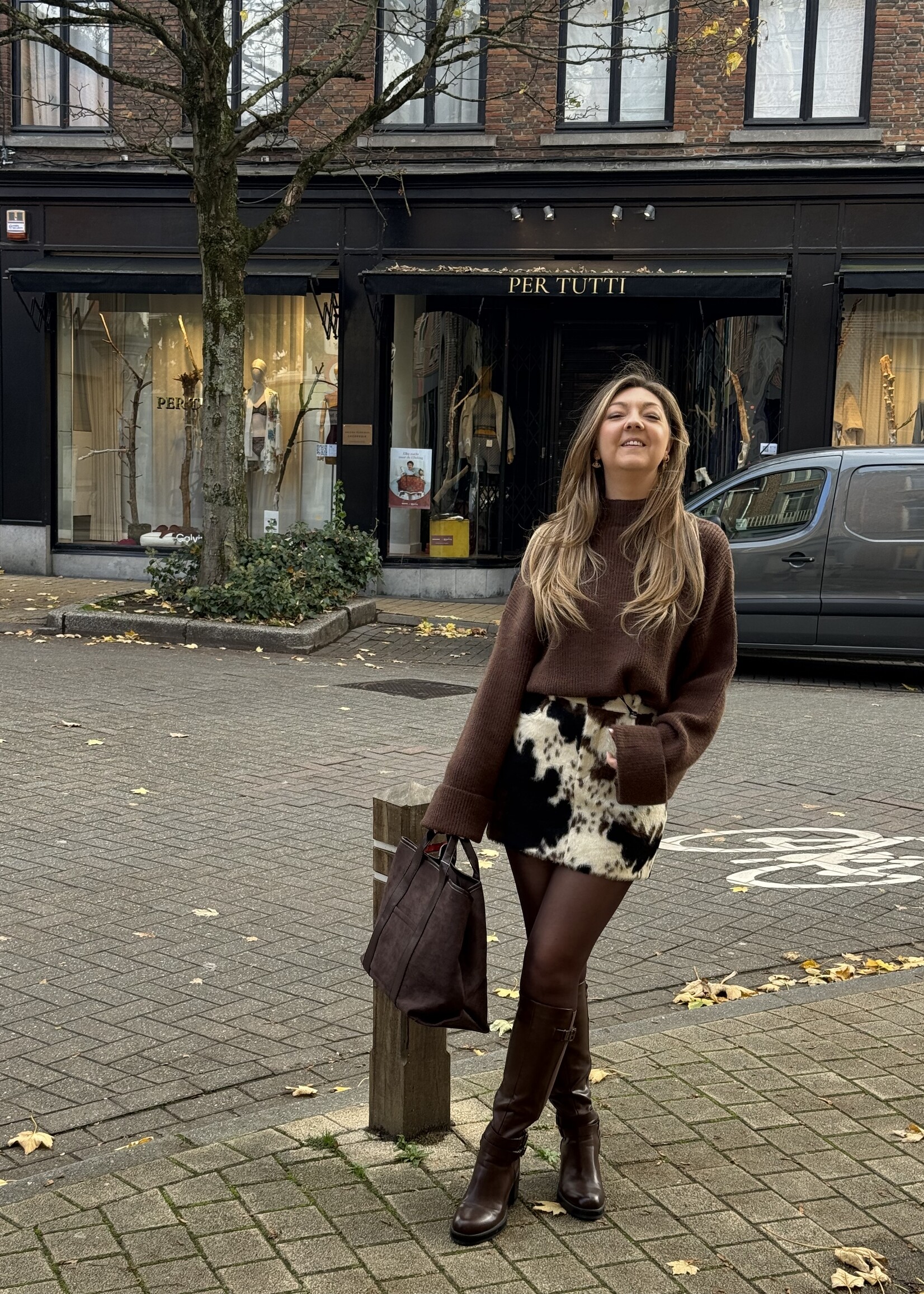 Eliza knit pullover - Brown TU