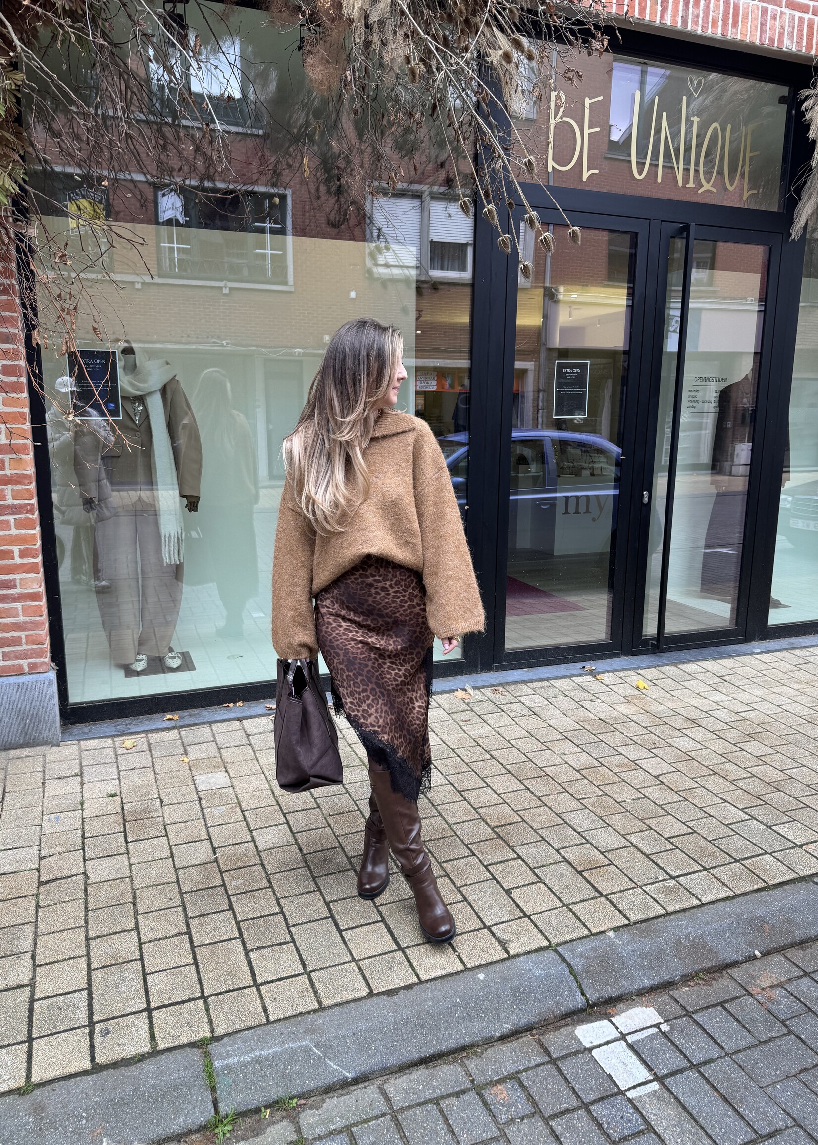 Emila Leopard skirt - Brown/Black