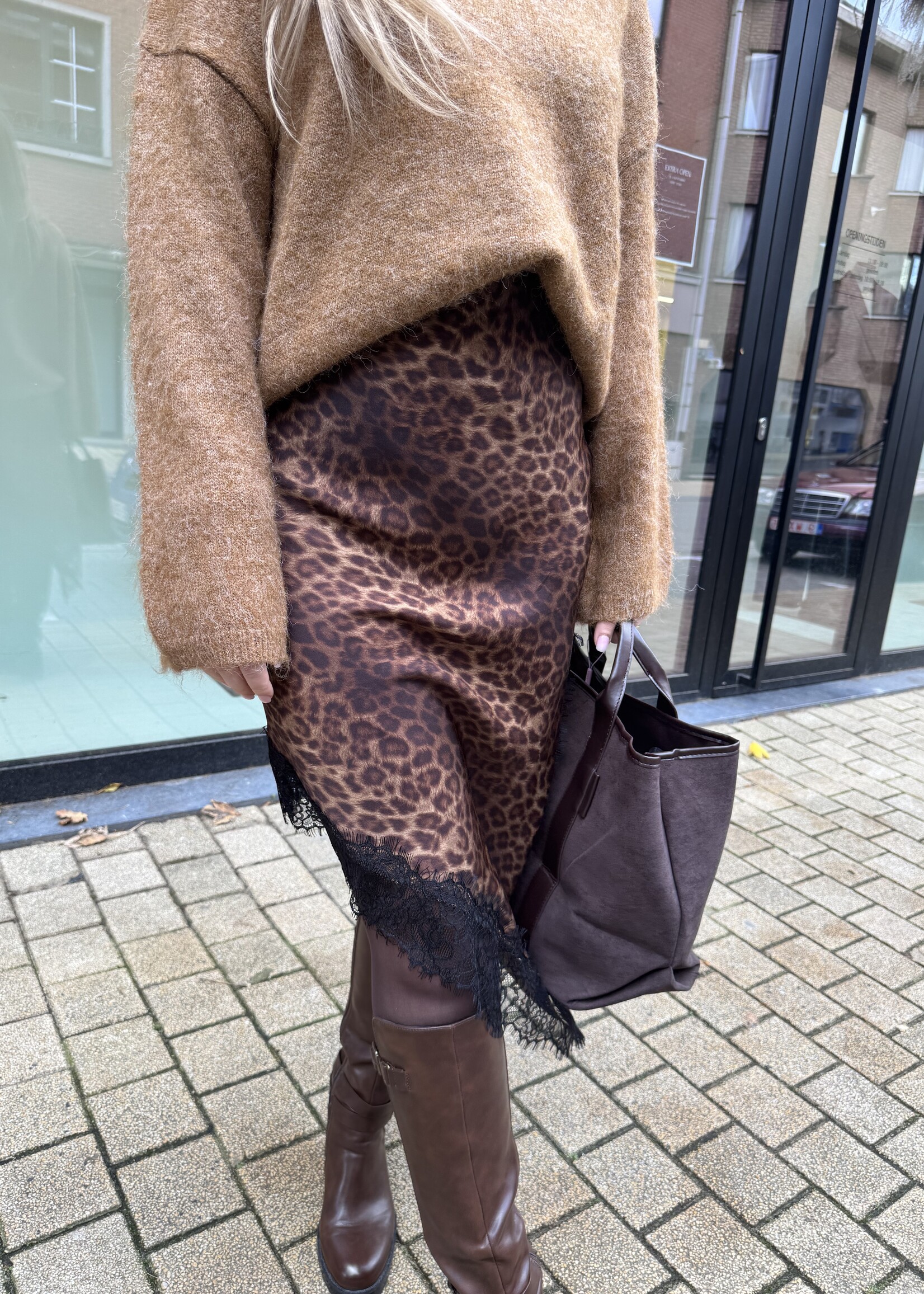 Emila Leopard skirt - Brown/Black