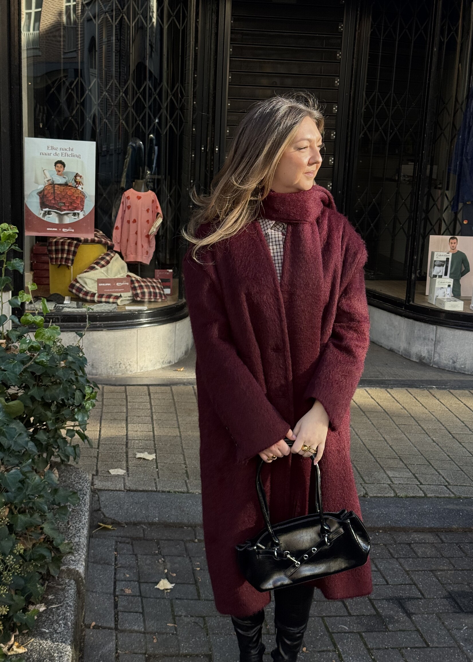 Zorah coat + sjaal - Burgundy TU