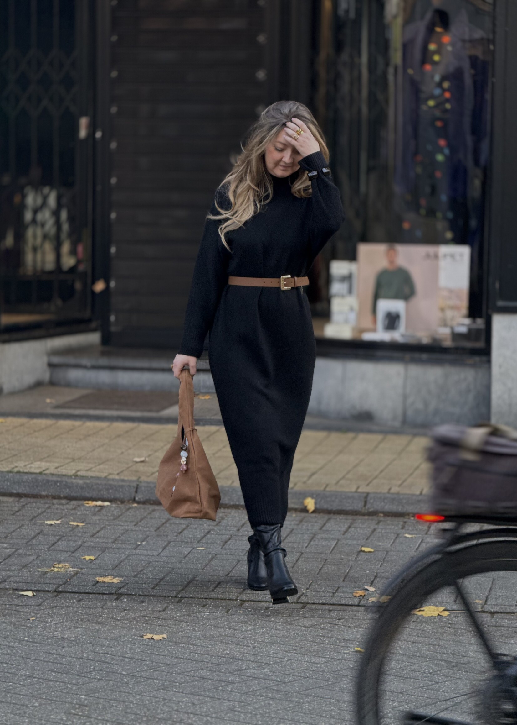 Long knitted dress - Black TU