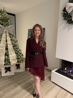 Amber velour dress - red