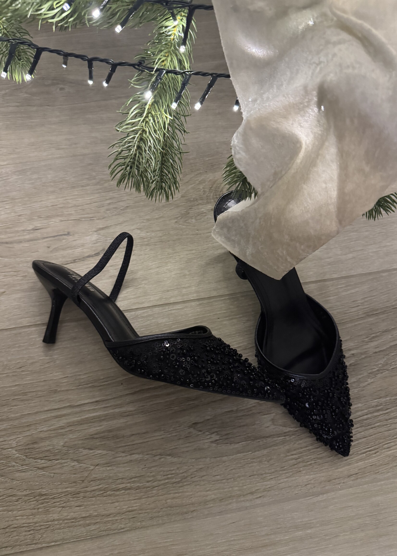 Sequin heels - black