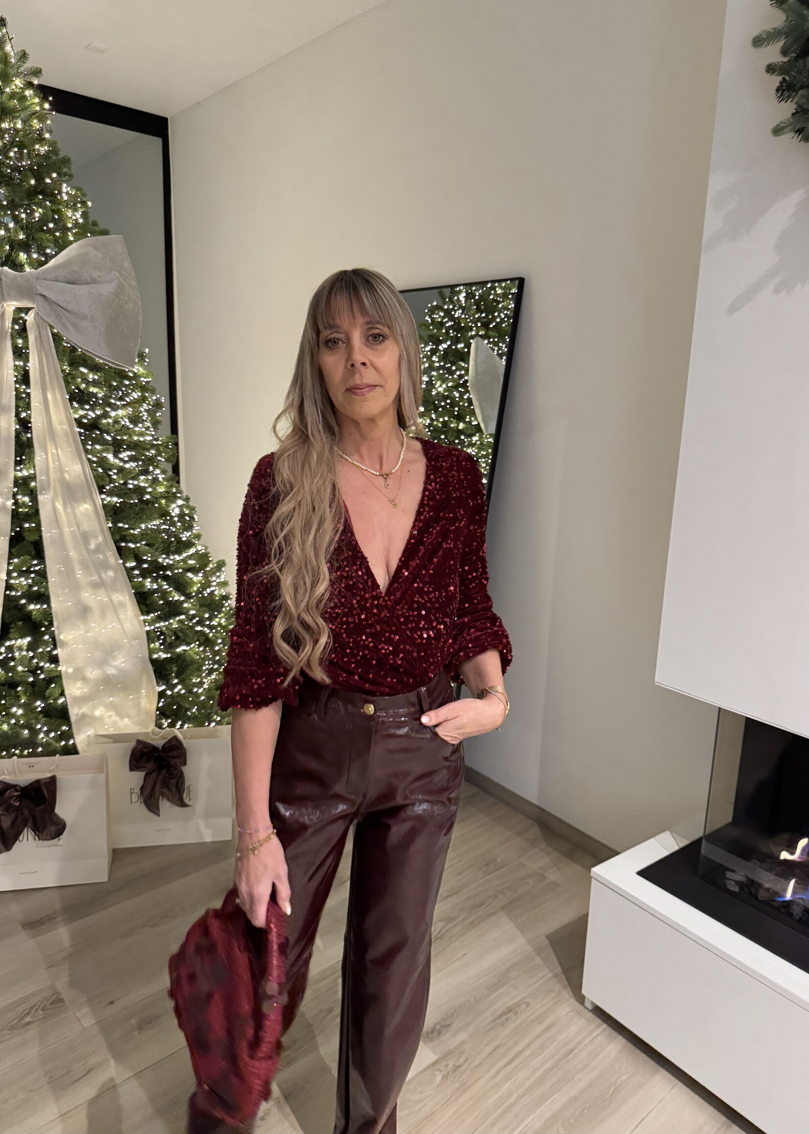 Saar body sequin - Dark red