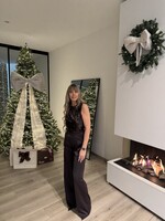 Mila satin trousers - Dark brown