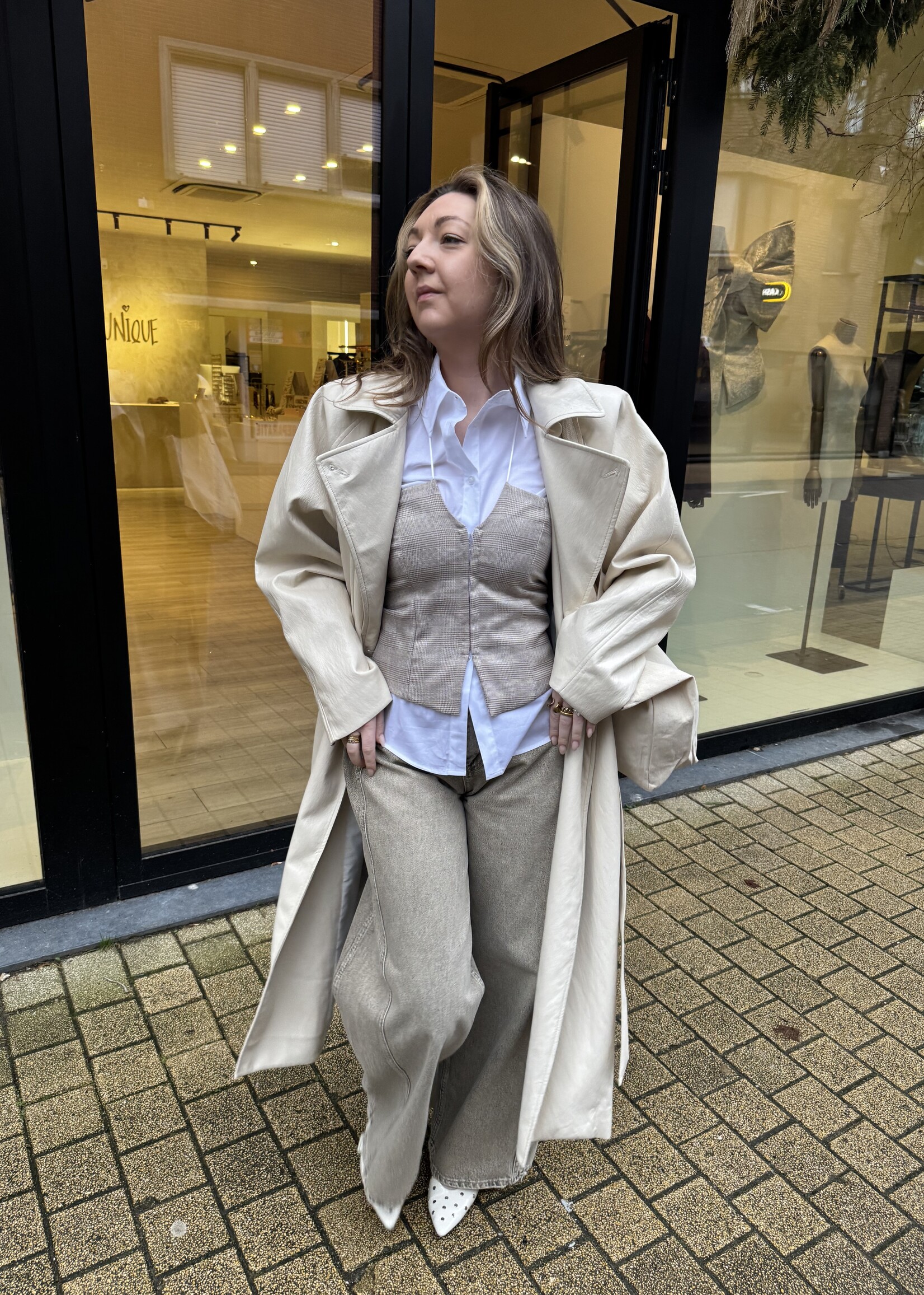 Saar wide leg jeans - Beige