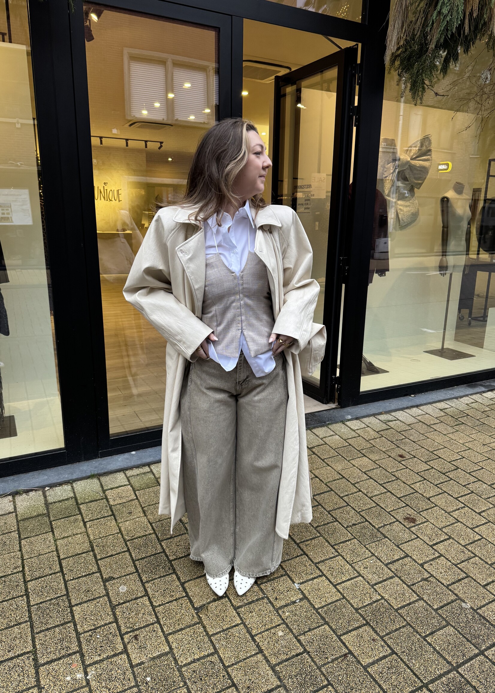 Saar wide leg jeans - Beige