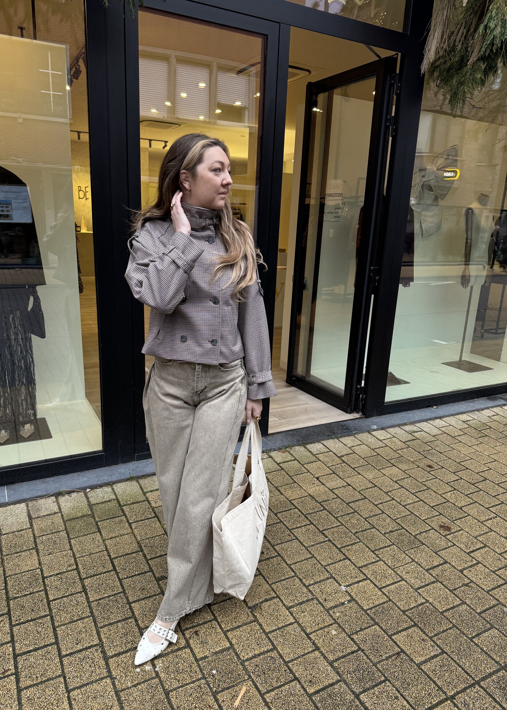 Saar wide leg jeans - Beige