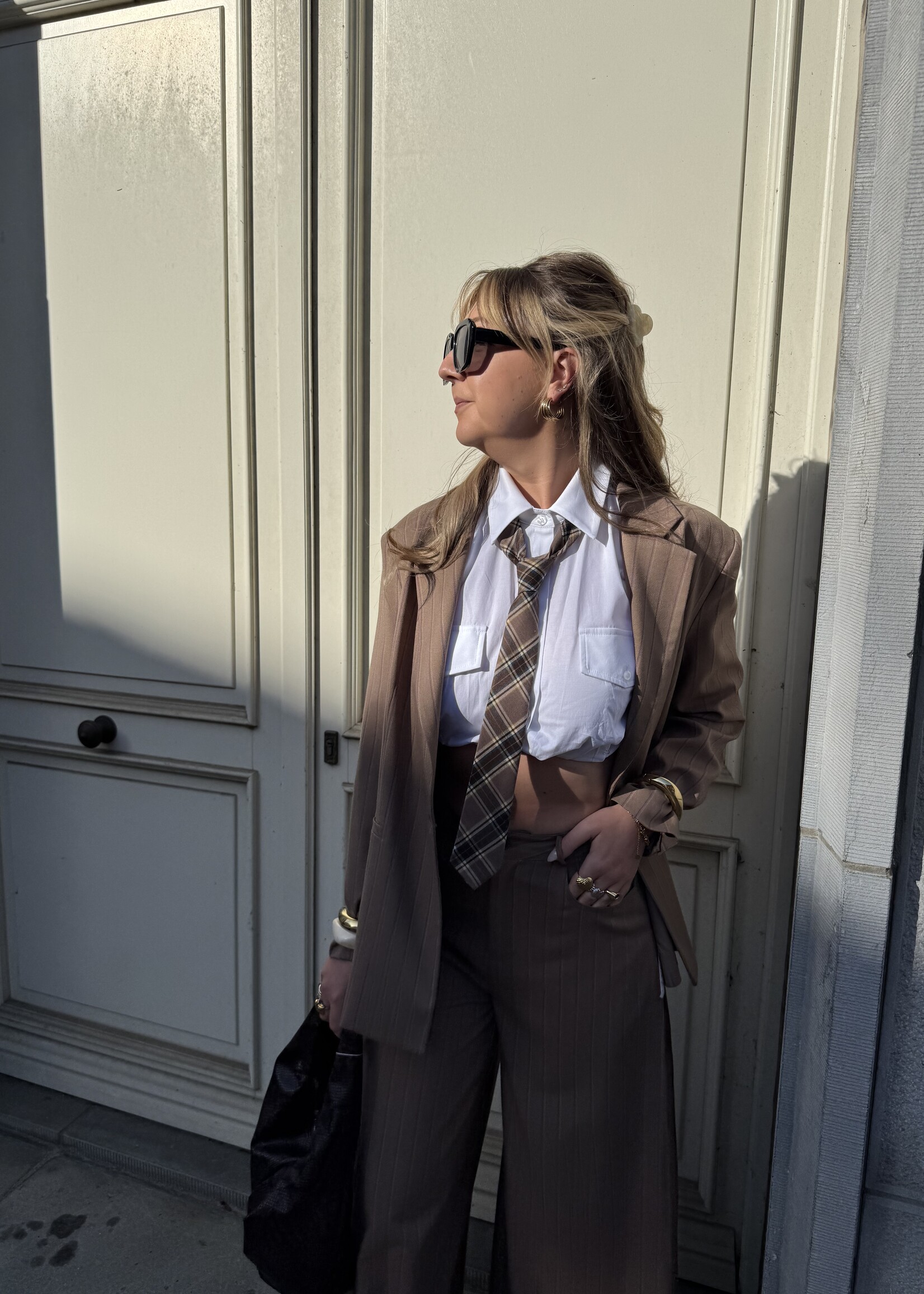 Alizee stripe blazer - Camel SIZE M/L