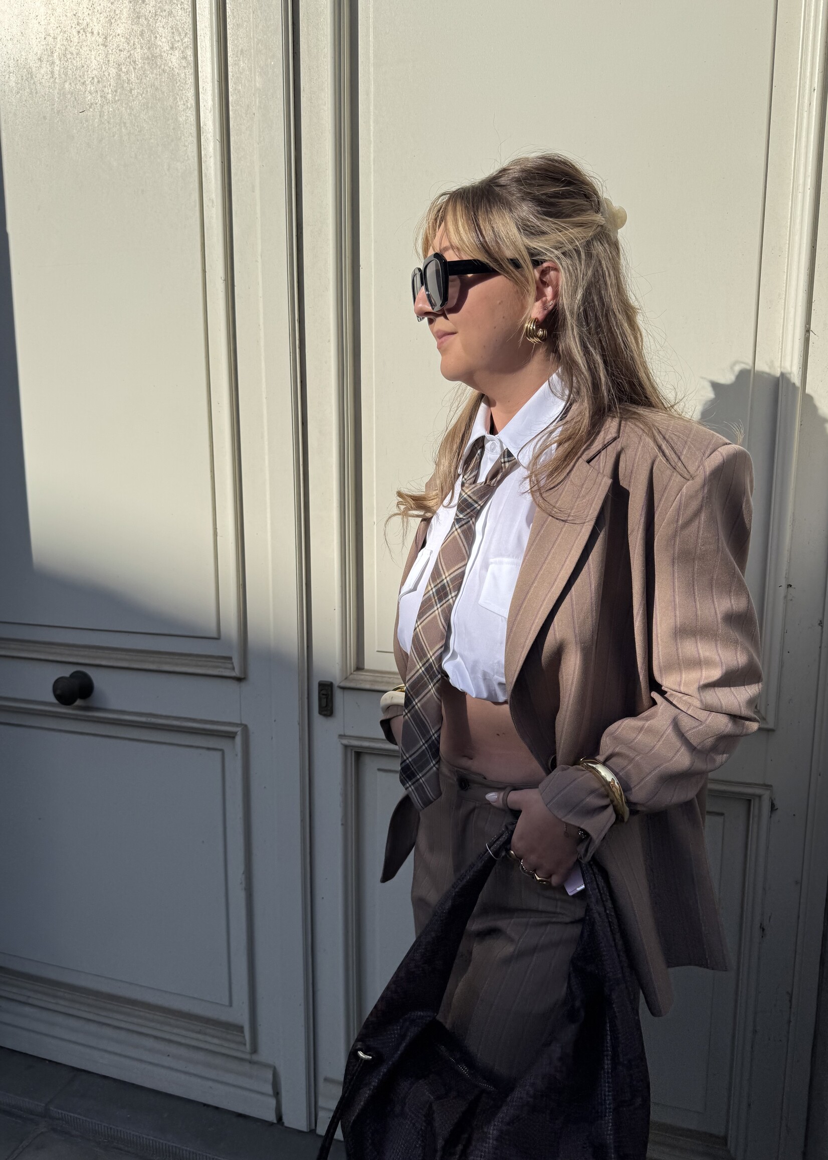 Alizee stripe blazer - Camel SIZE M/L