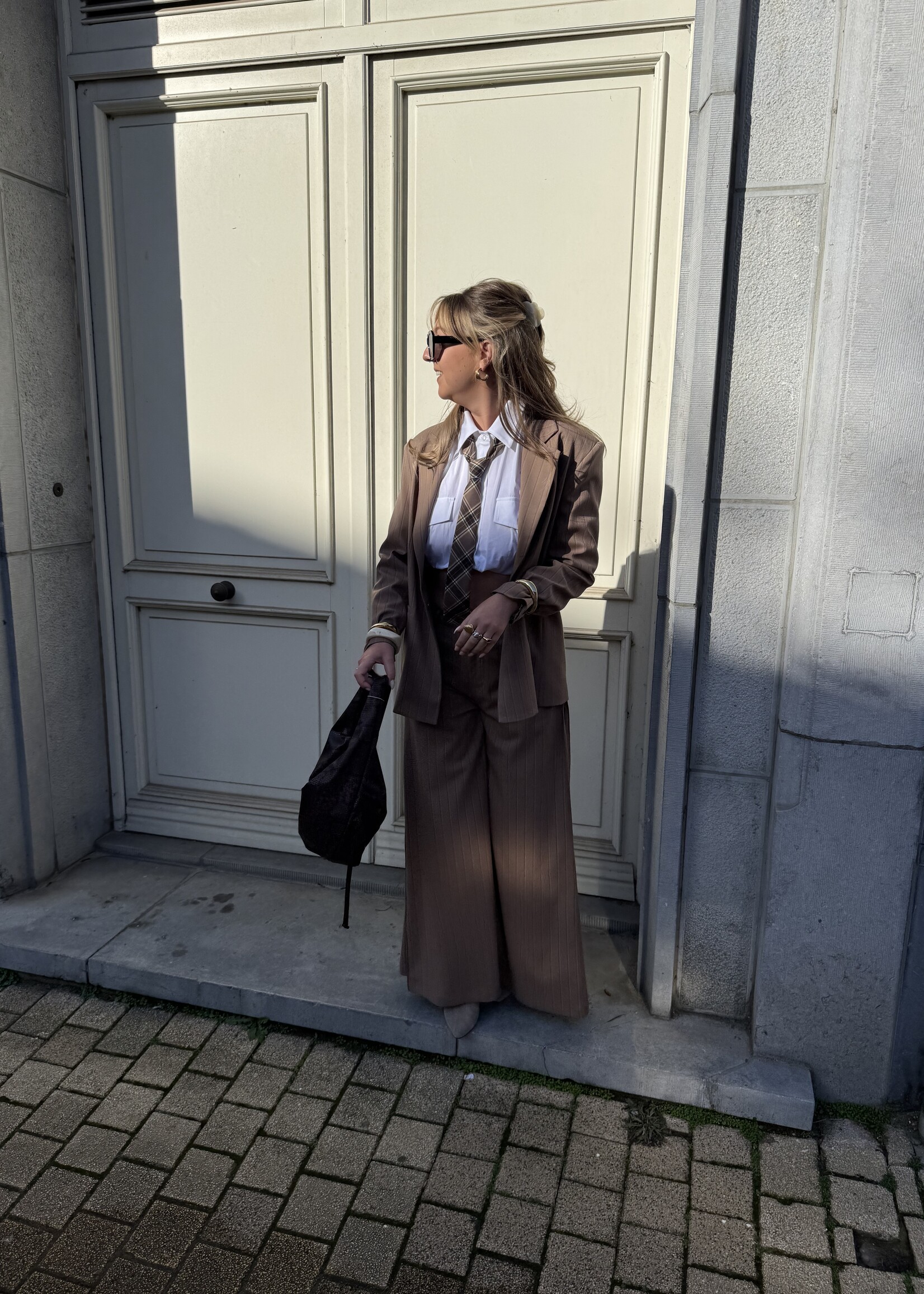 Alizee stripe blazer - Camel SIZE M/L