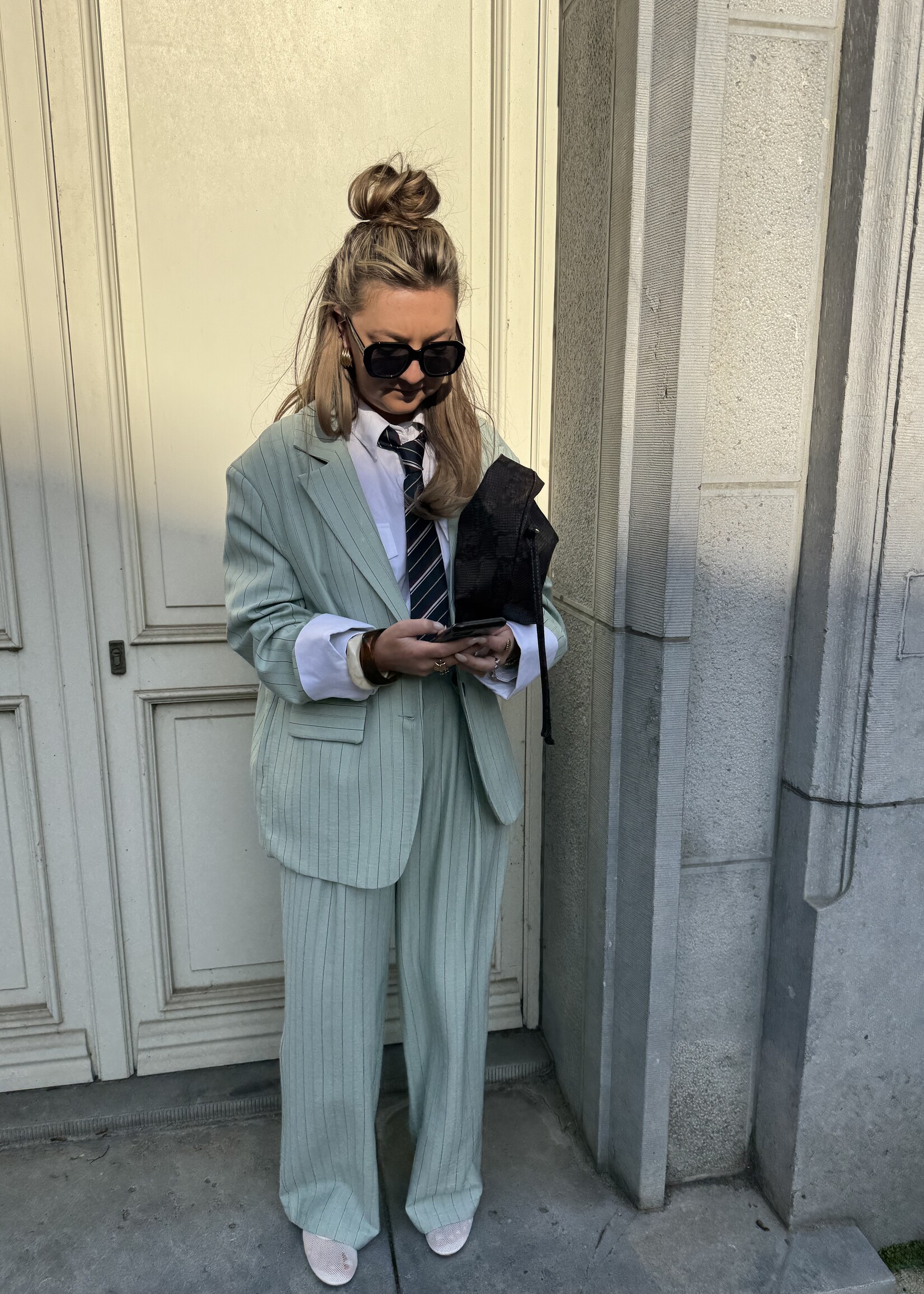 Ulla stripe blazer - Light green TU