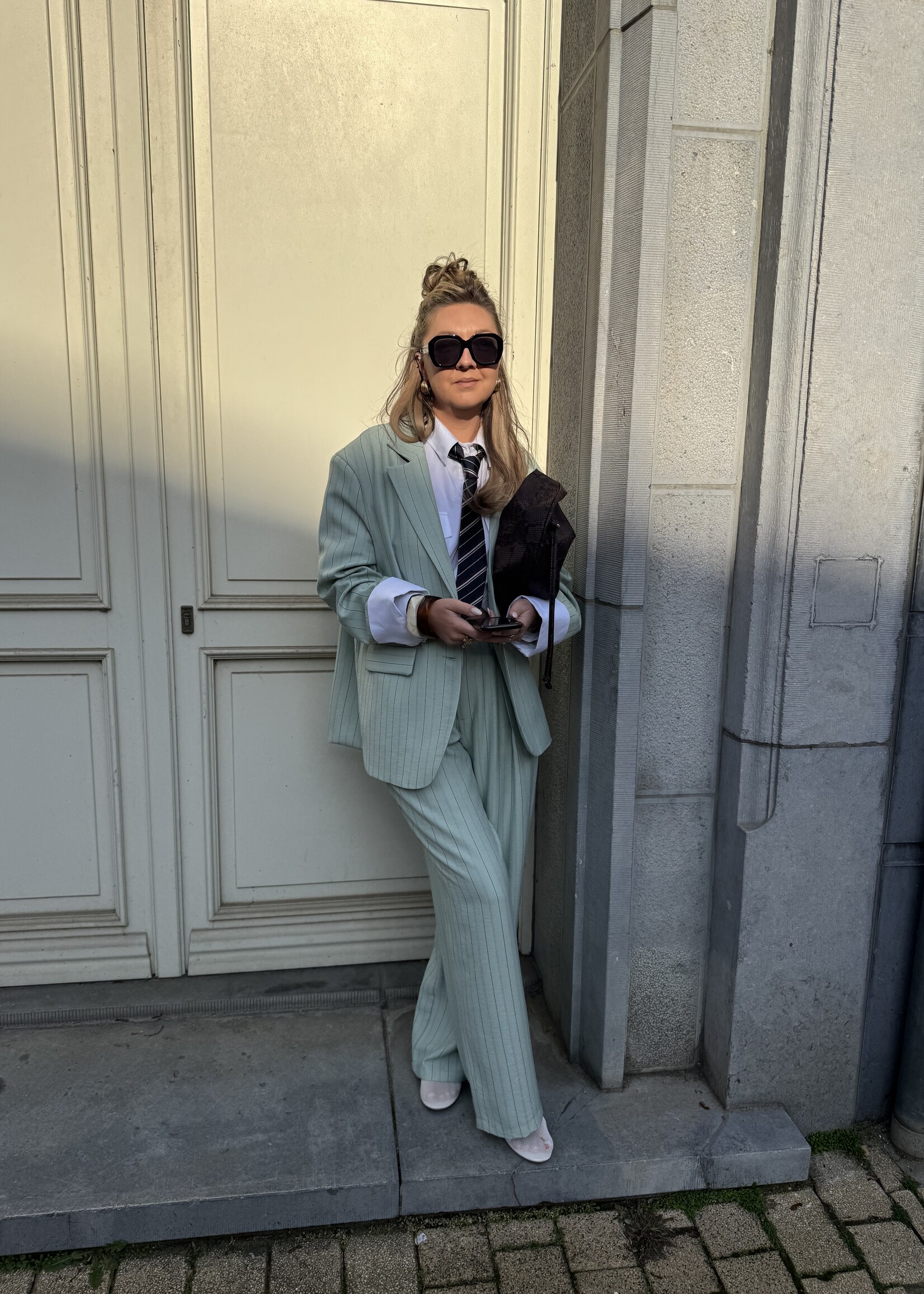 Ulla stripe trousers - Light green