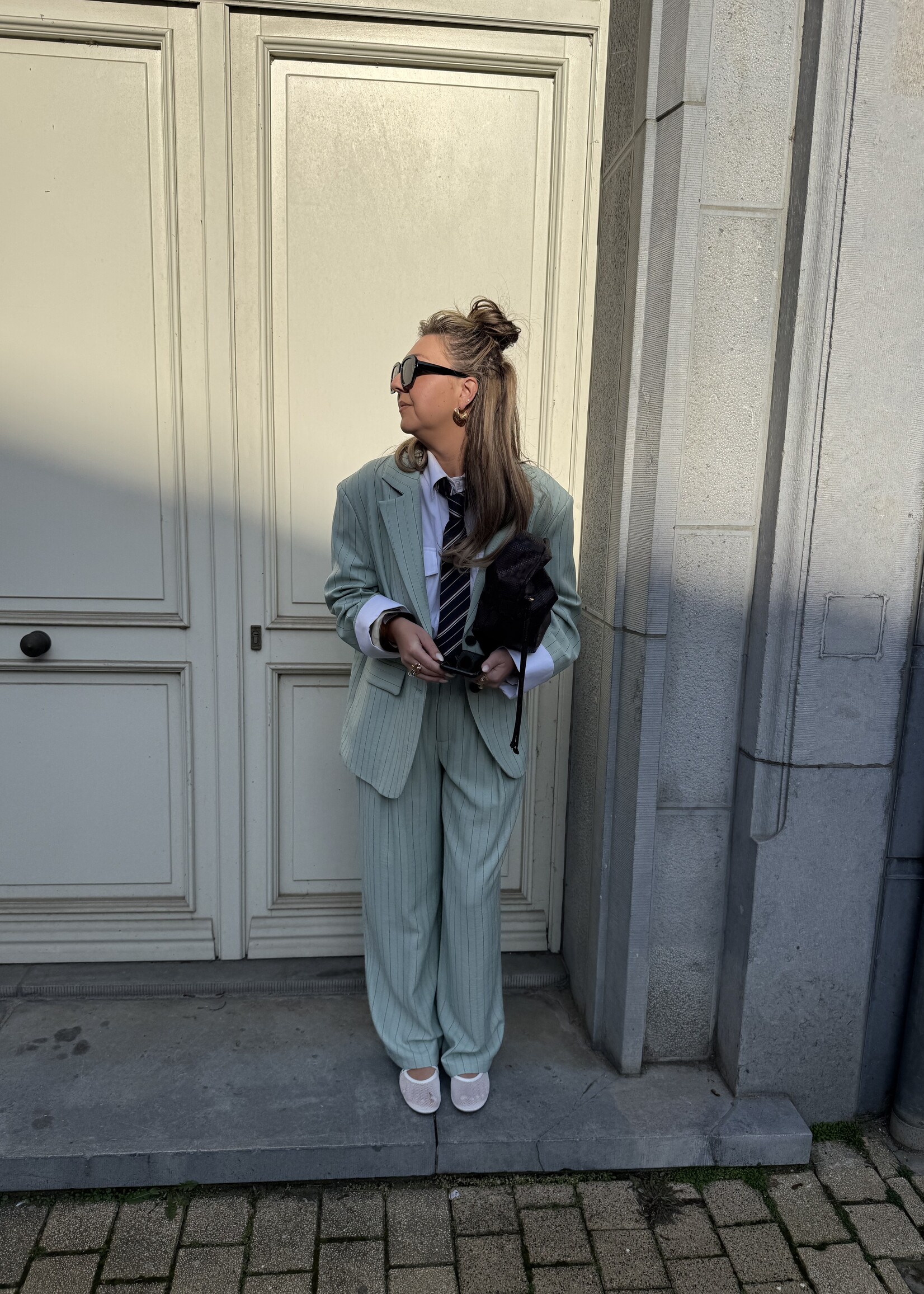 Ulla stripe trousers - Light green