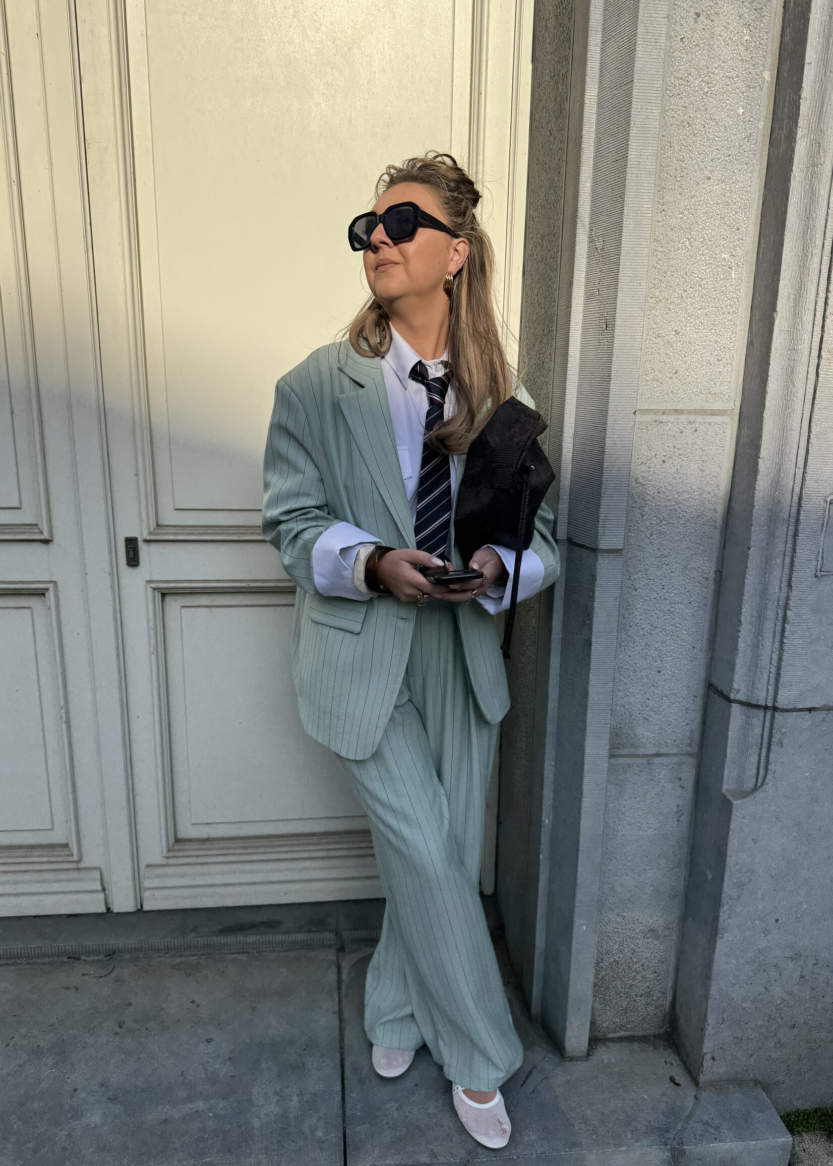 Ulla stripe trousers - Light green