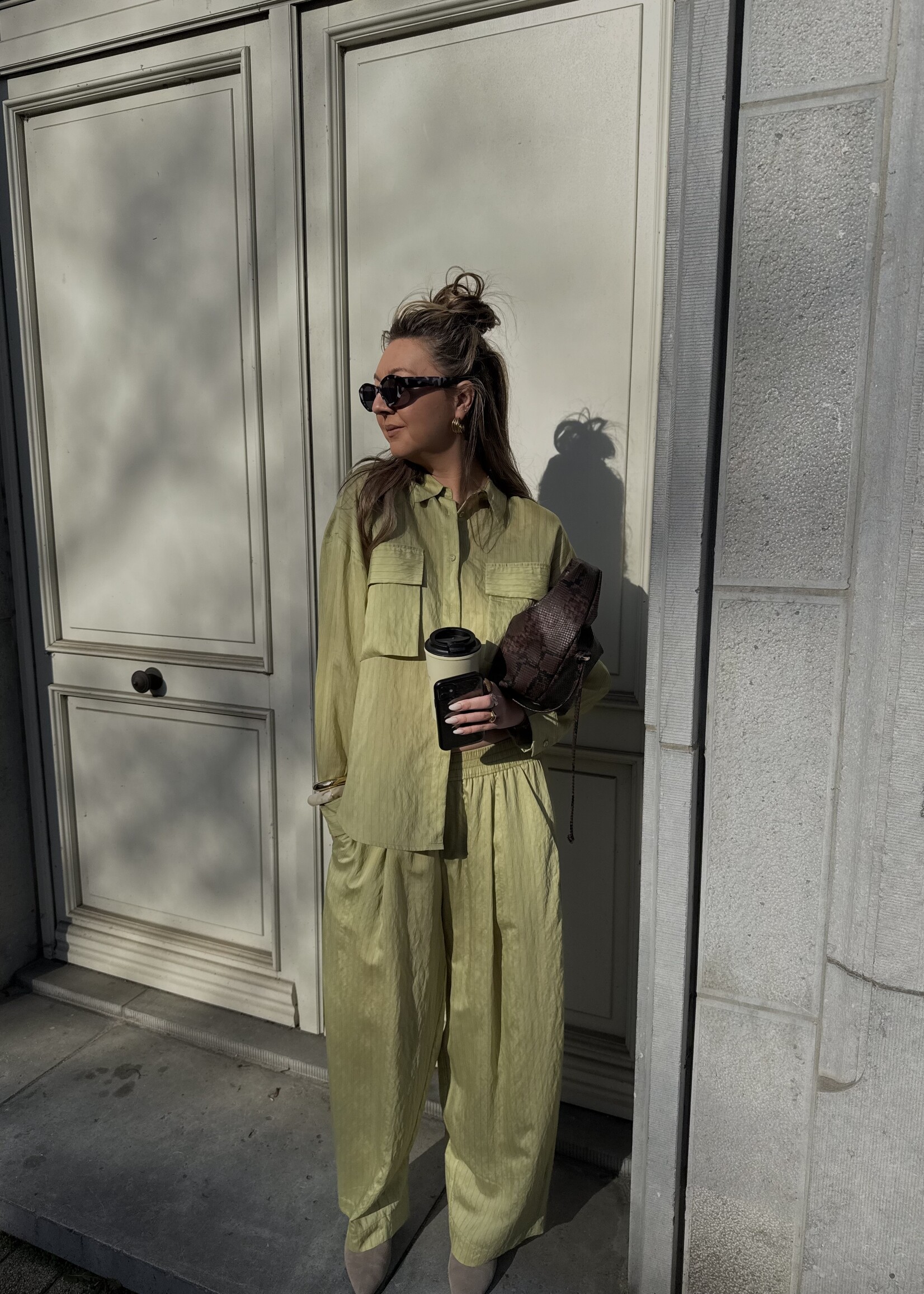 Charlotte stripe shirt - Green  TU