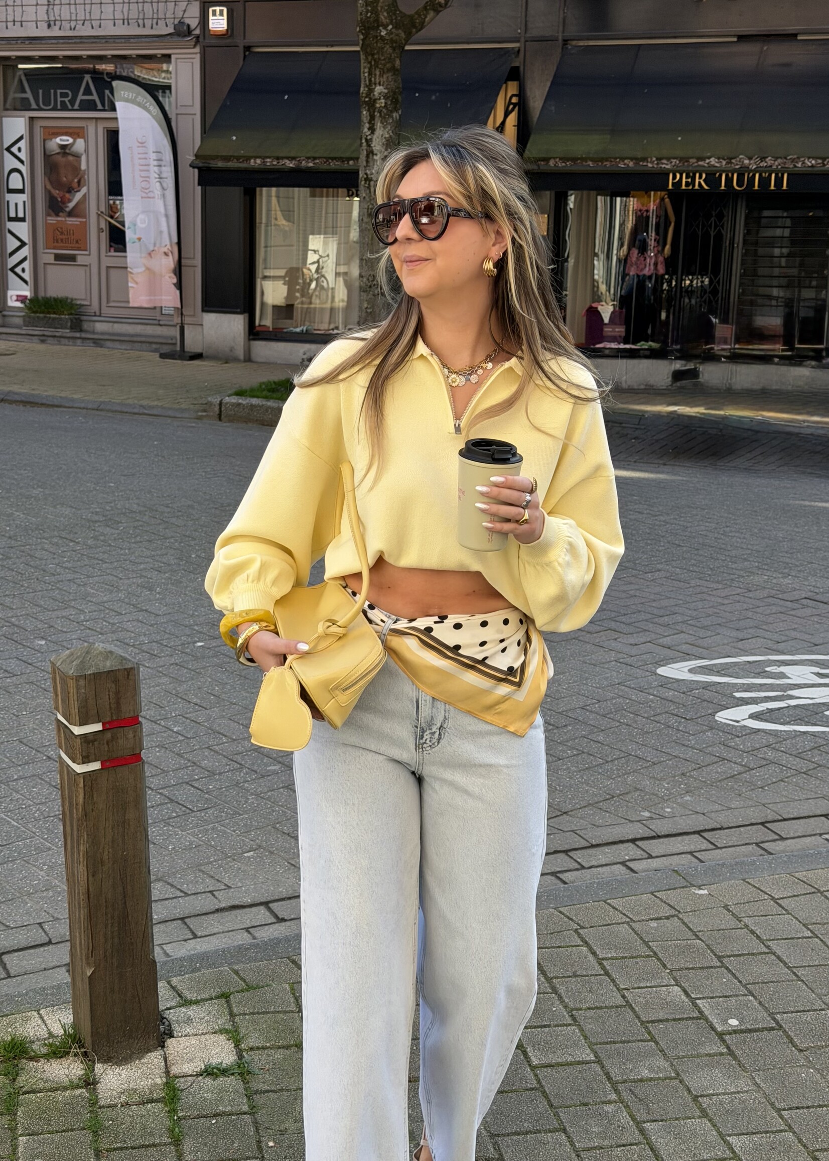 Satin scarf - Yellow