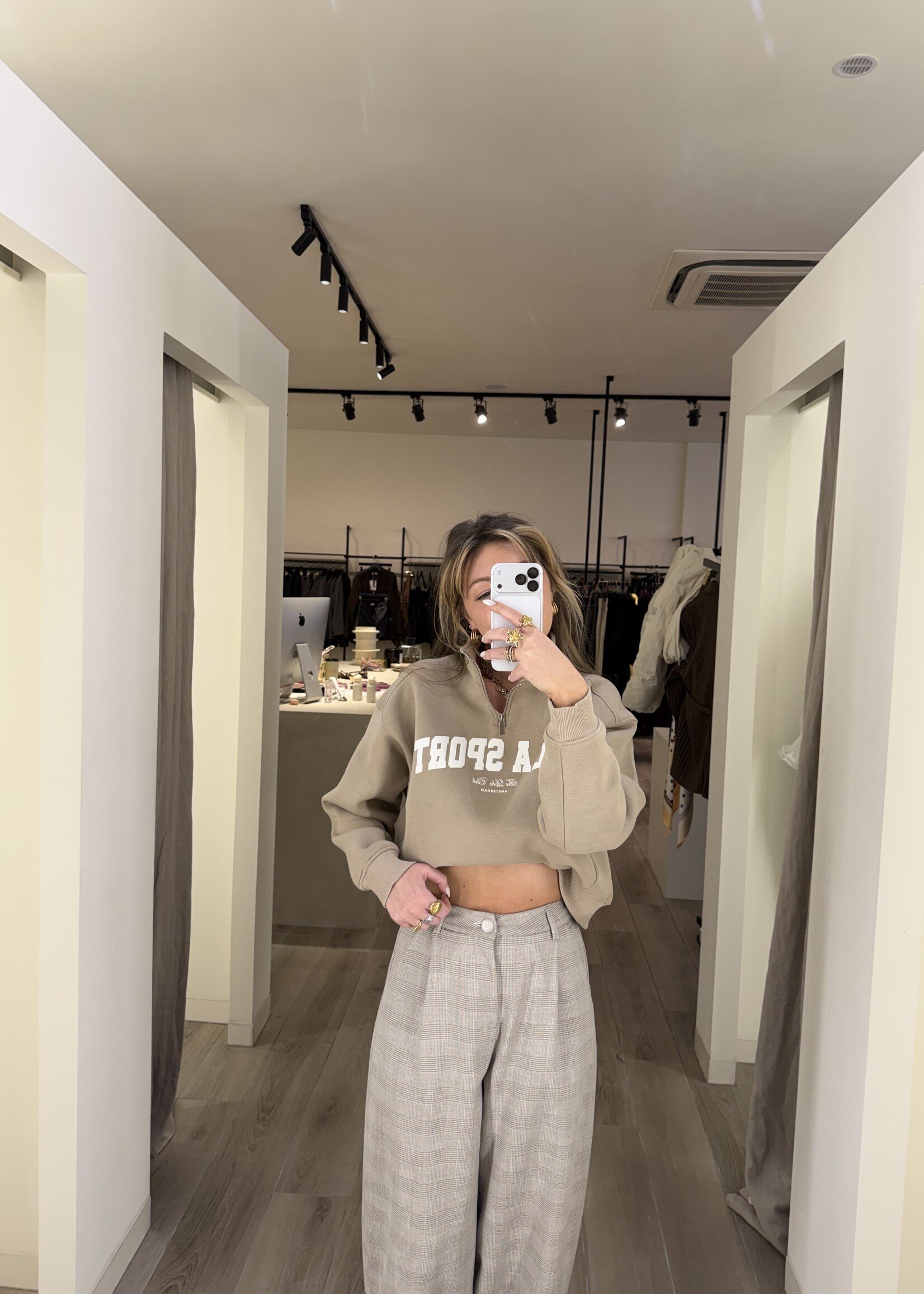 Jayla Half Zip Sweater - Sand