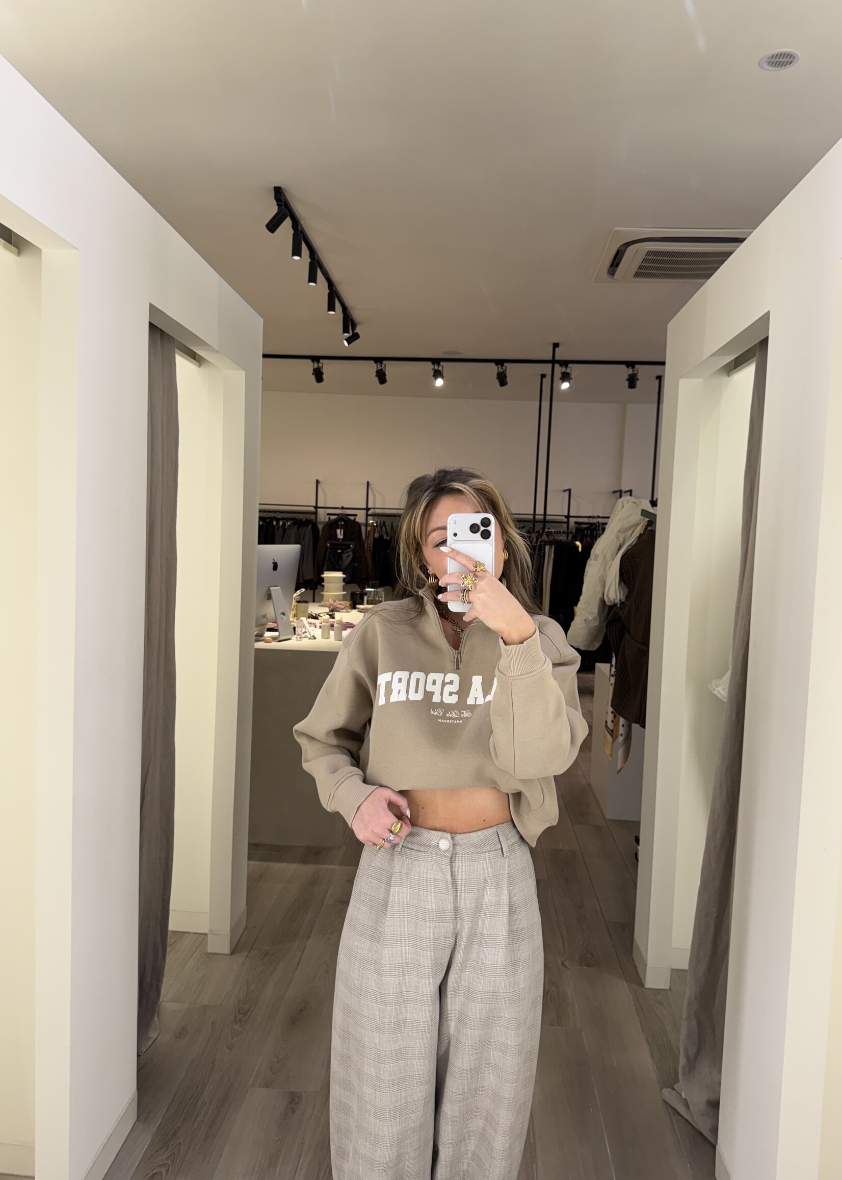 the lola club Jayla Half Zip Sweater - Sand