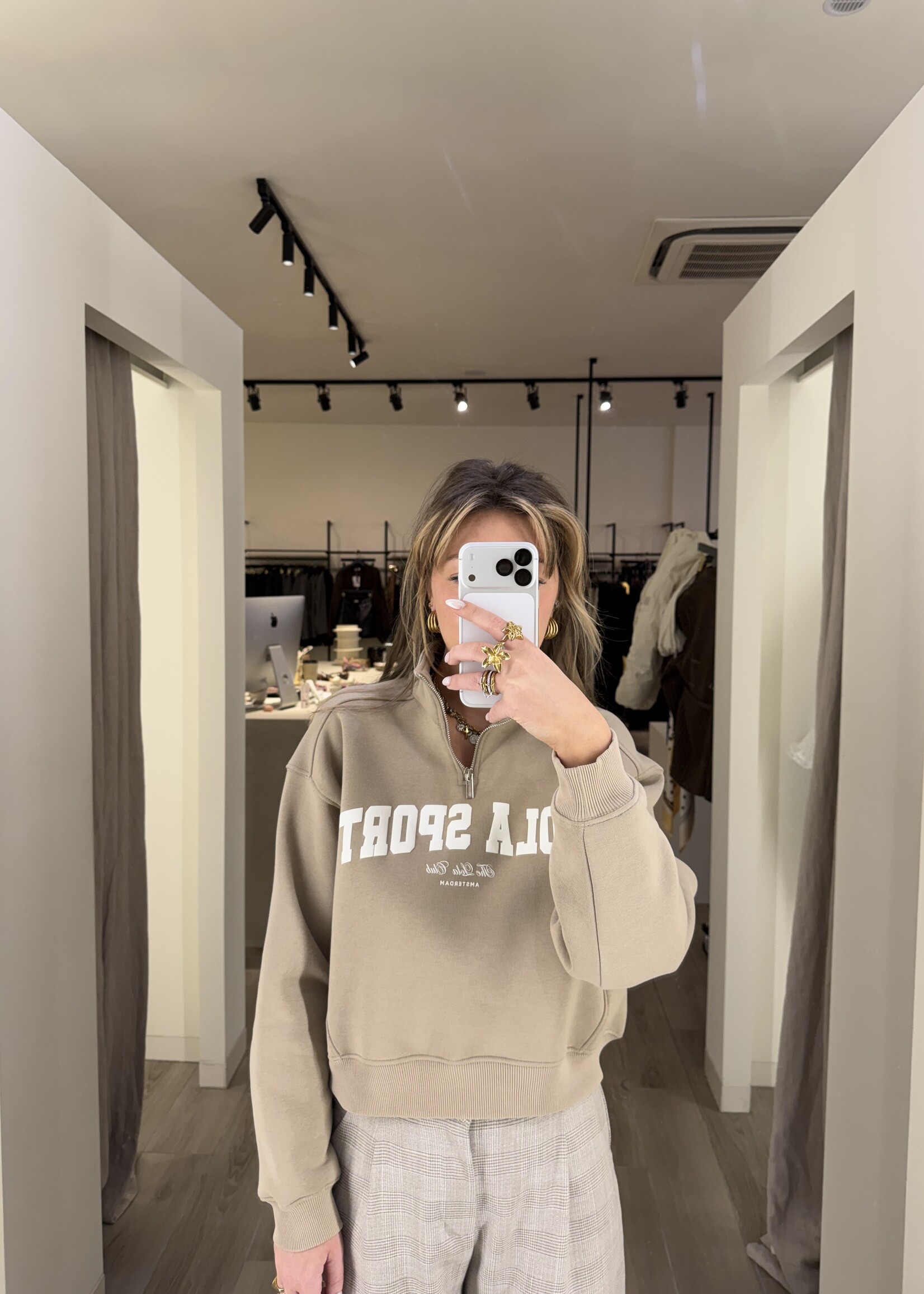 the lola club Jayla Half Zip Sweater - Sand