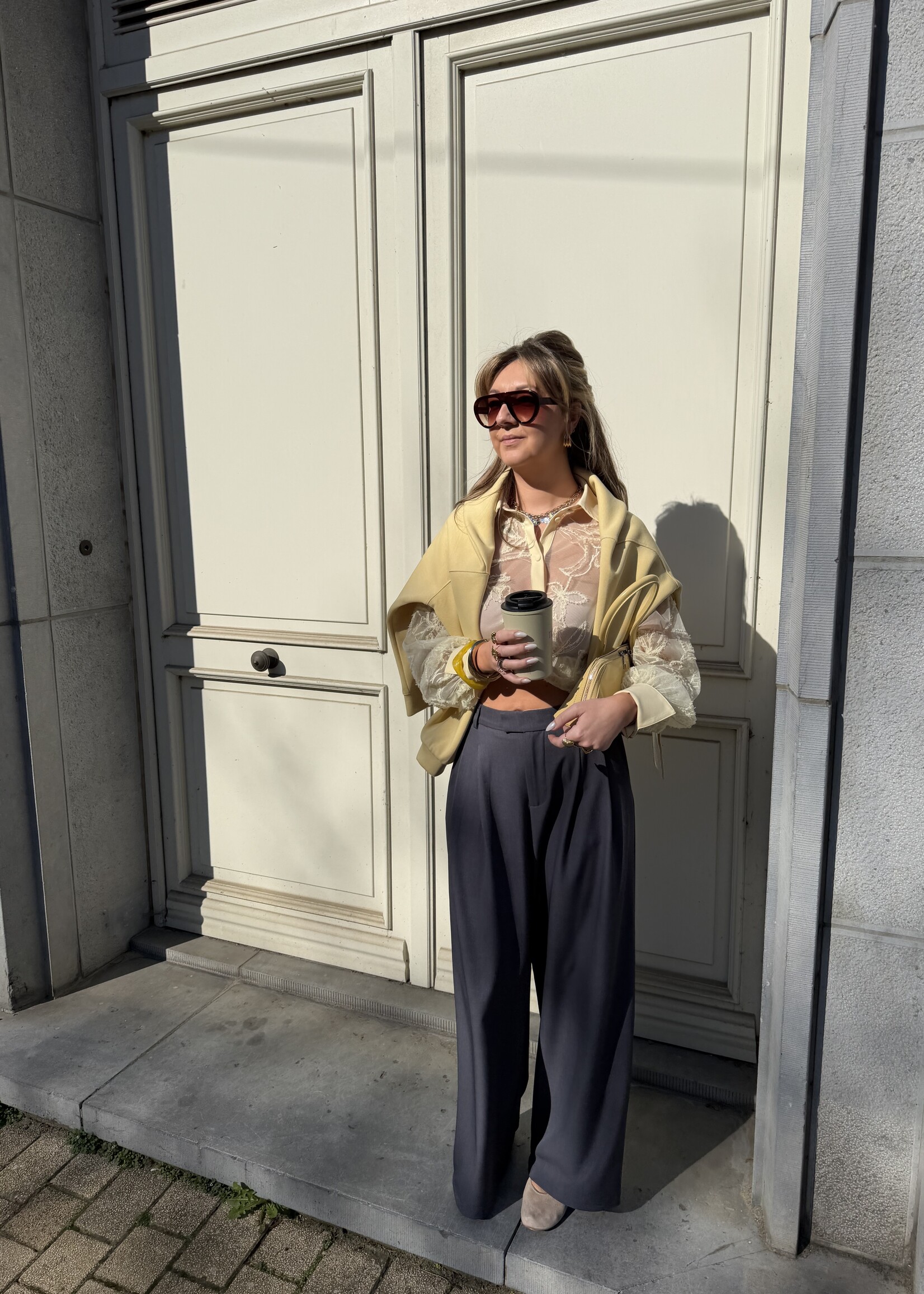 Celiena wide leg trousers - Grey