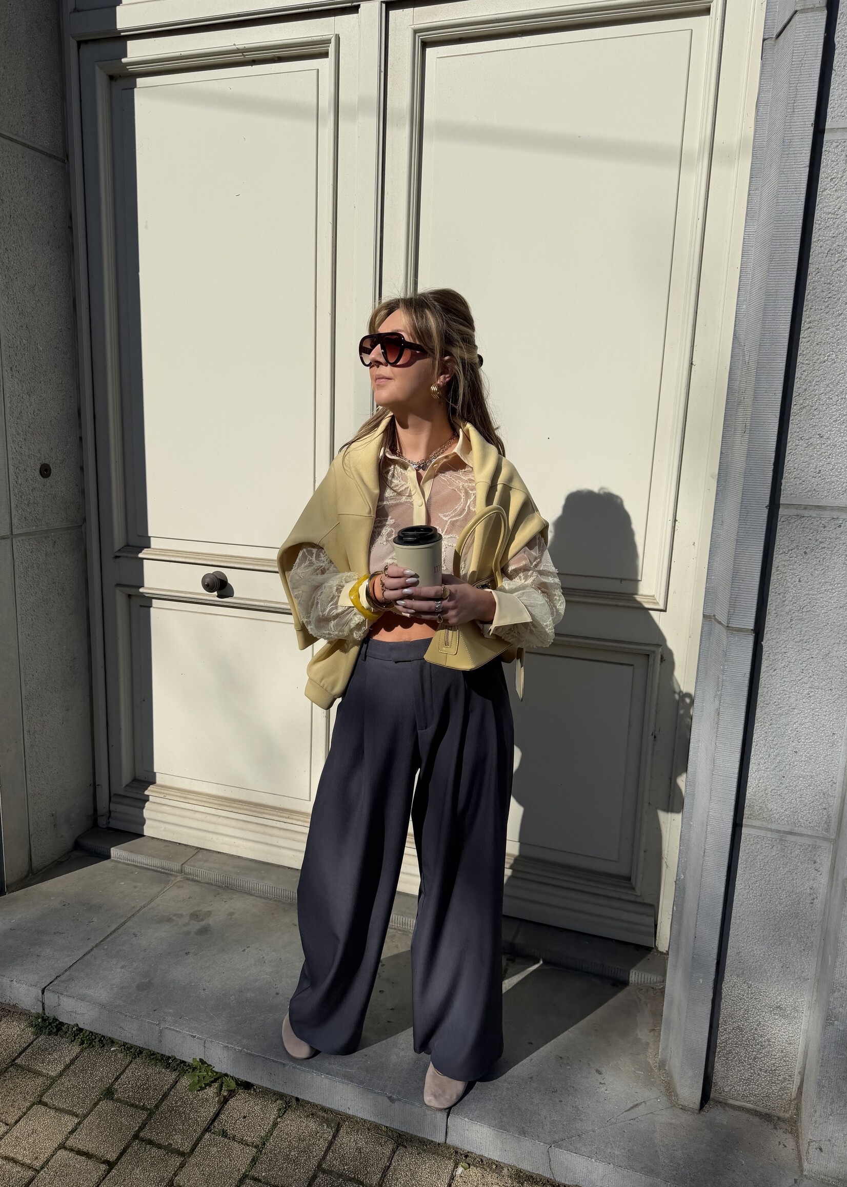 Celiena wide leg trousers - Grey