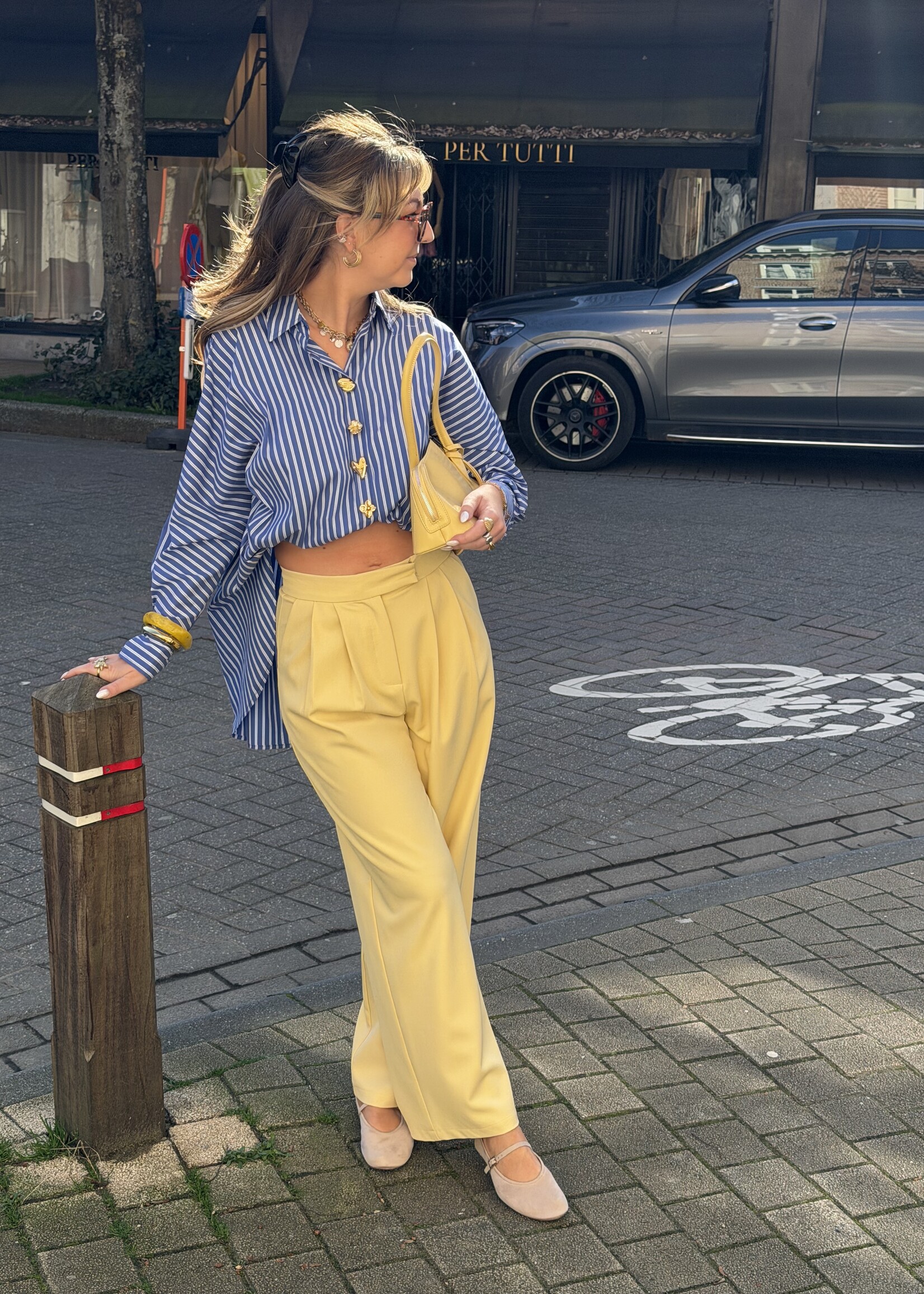 Celiena wide leg trousers - Light yellow