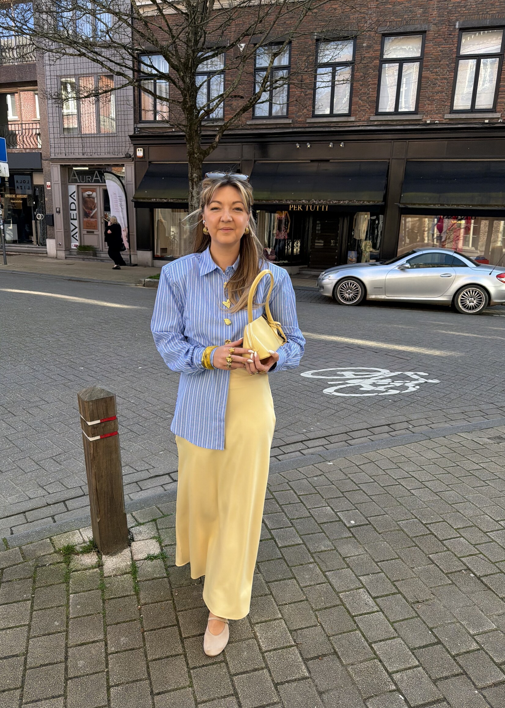 Flora satin skirt - Light Yellow