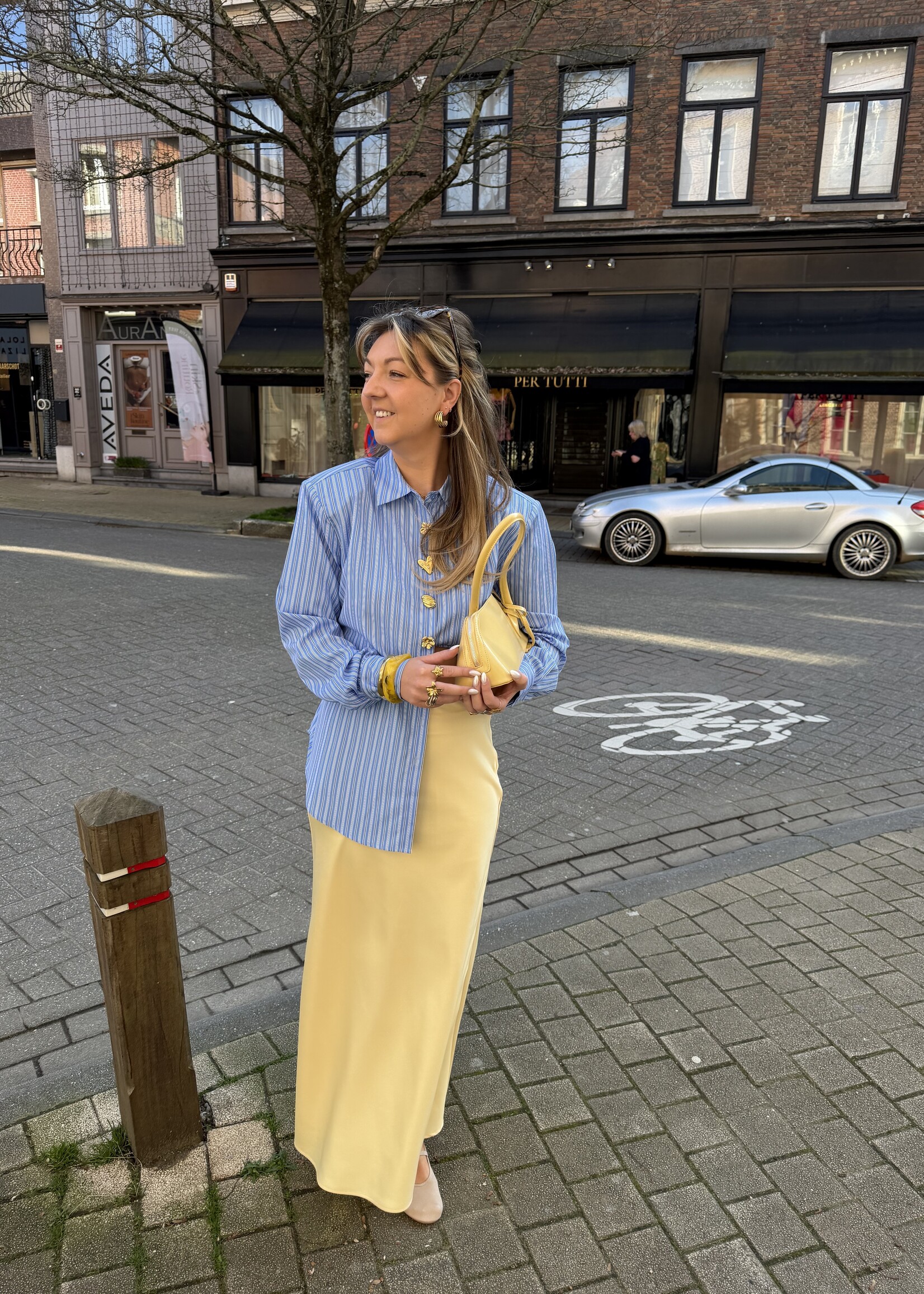 Flora satin skirt - Light Yellow