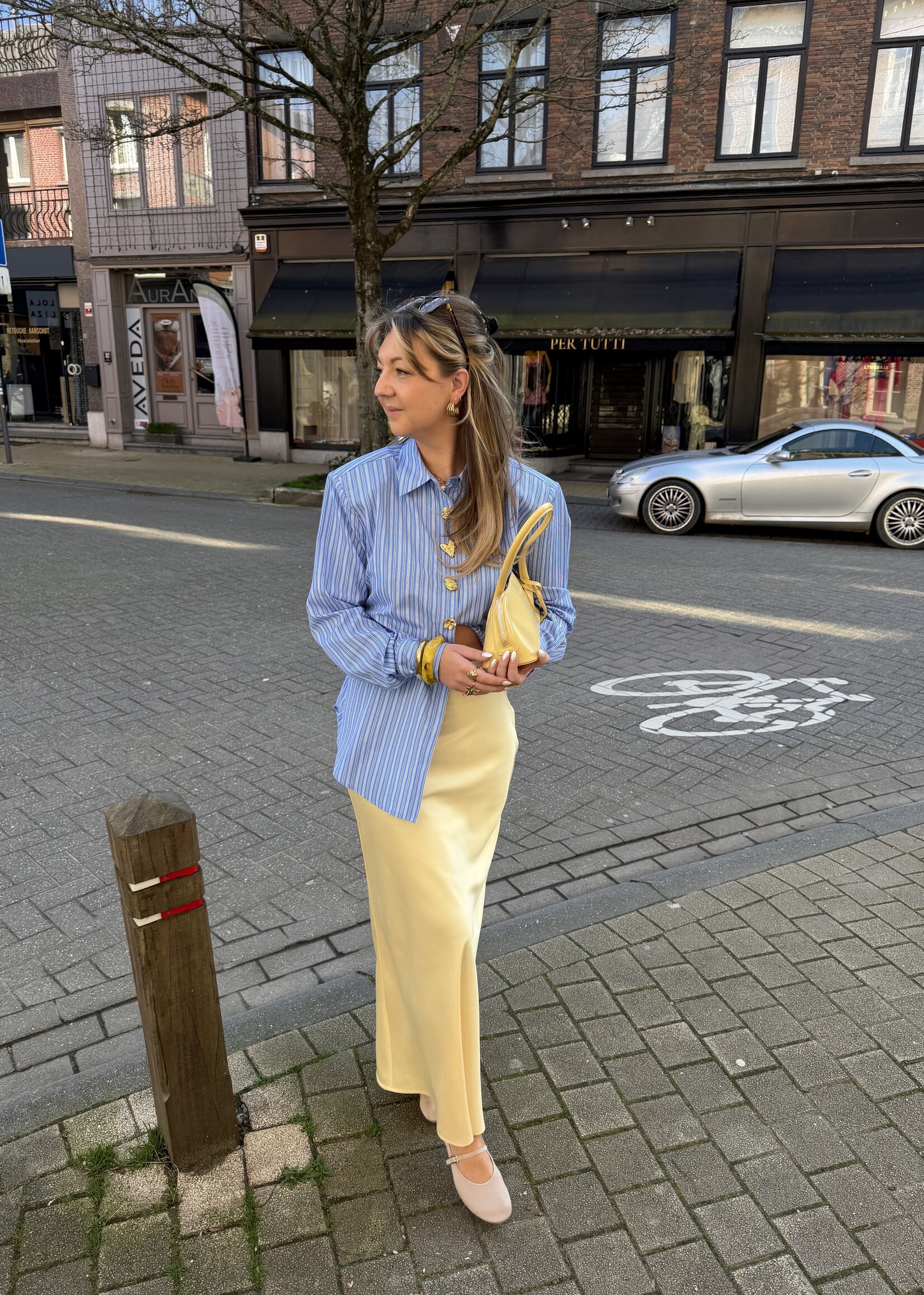 Flora satin skirt - Light Yellow