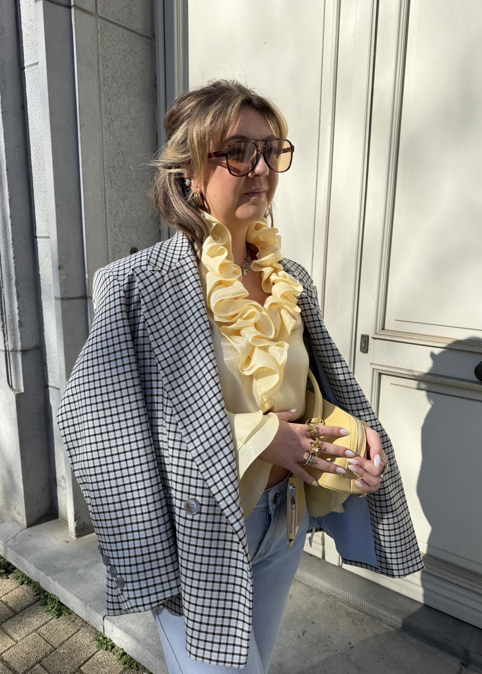 Marta ruffel blouse - Light yellow