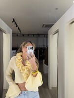 Marta ruffel blouse - Light yellow