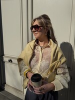 Fellin lace  blouse - Light yellow