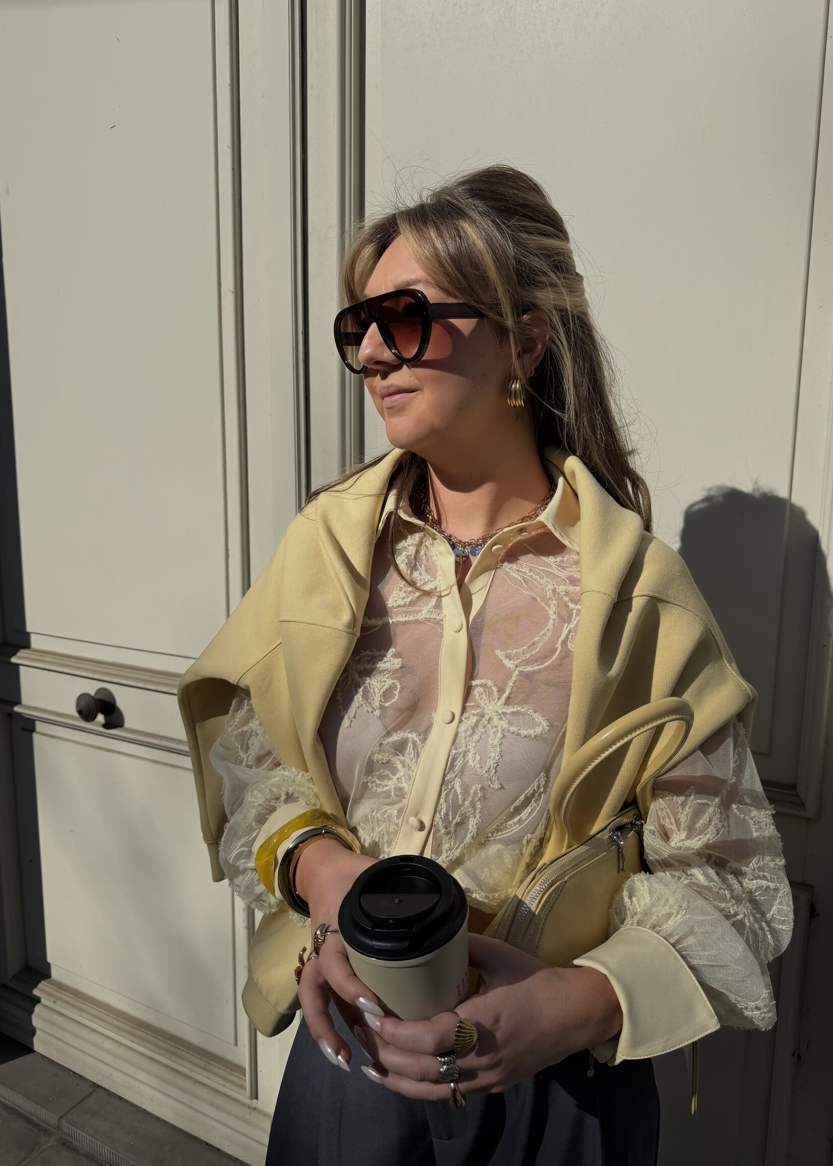 Fellin lace blouse - Light yellow