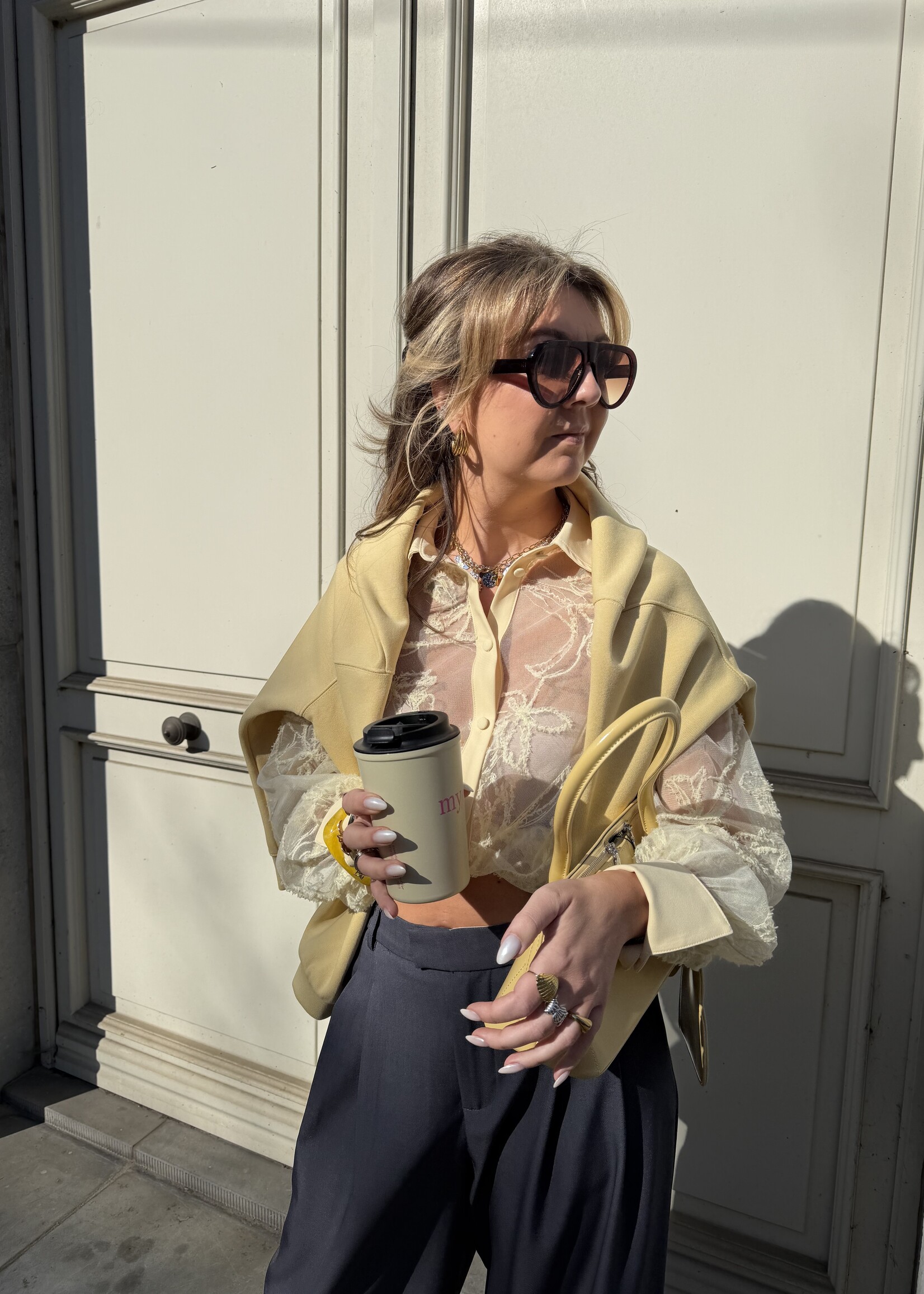 Fellin lace blouse - Light yellow