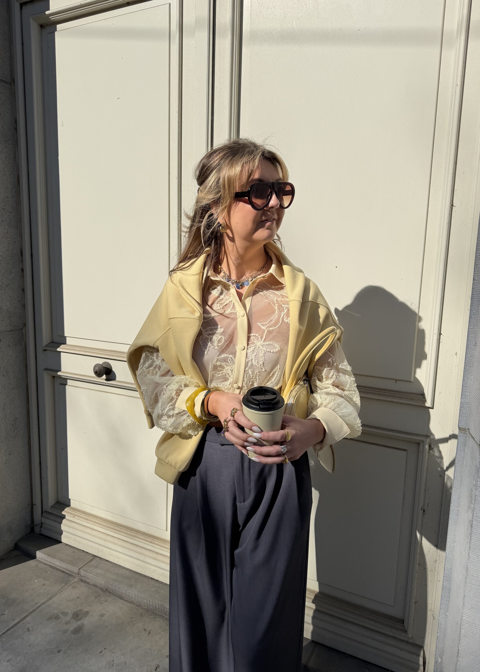 Fellin lace blouse - Light yellow