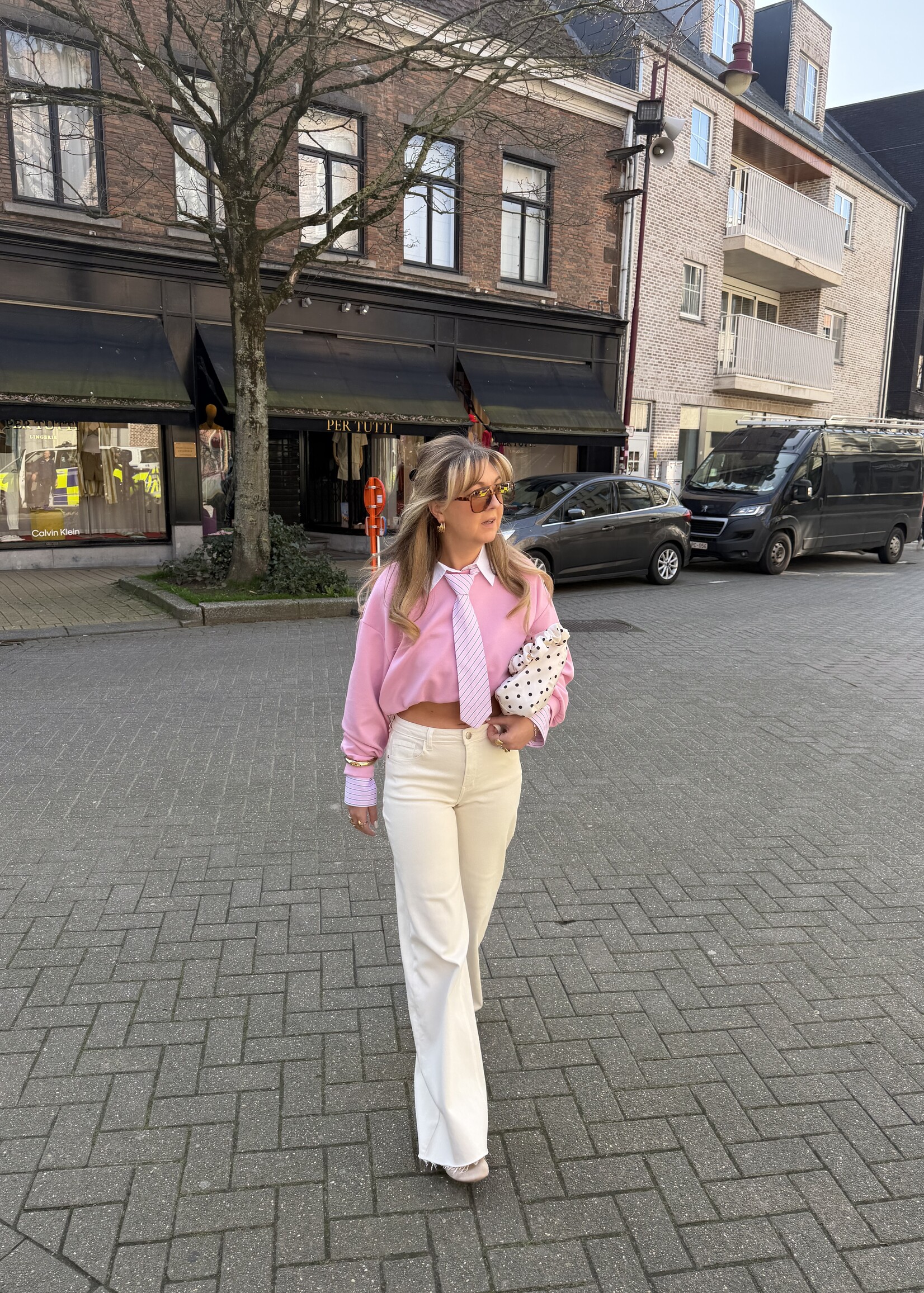 Jierka wide leg jeans - Beige