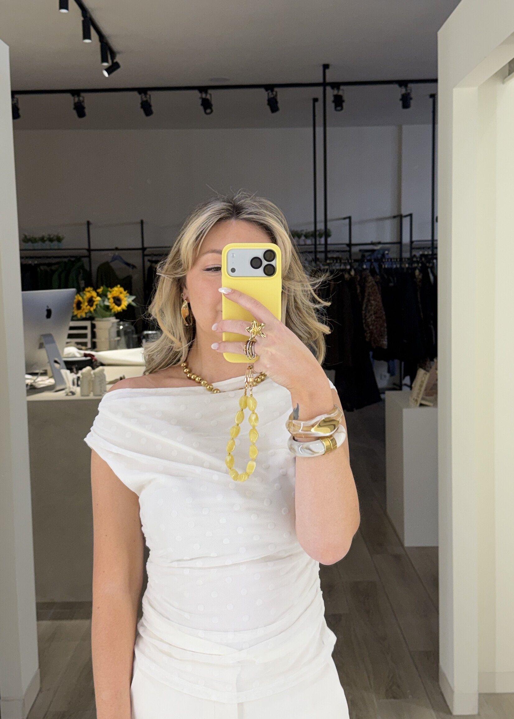 Astra polka dot top - Cream