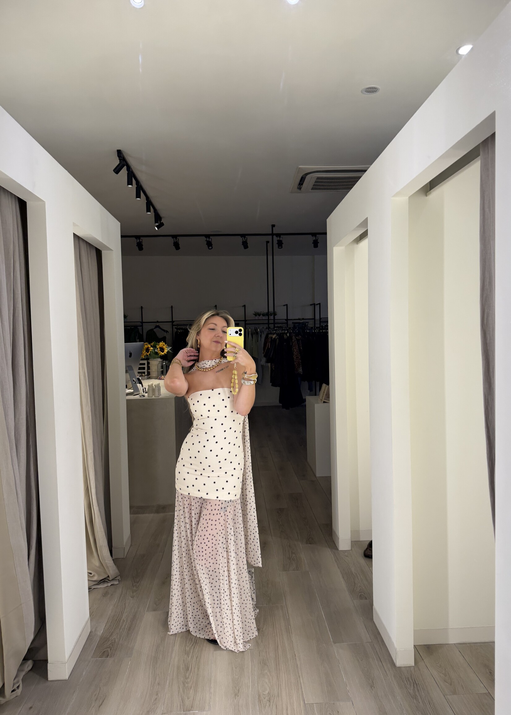 Poli polka dot dress - White/Black SIZE S