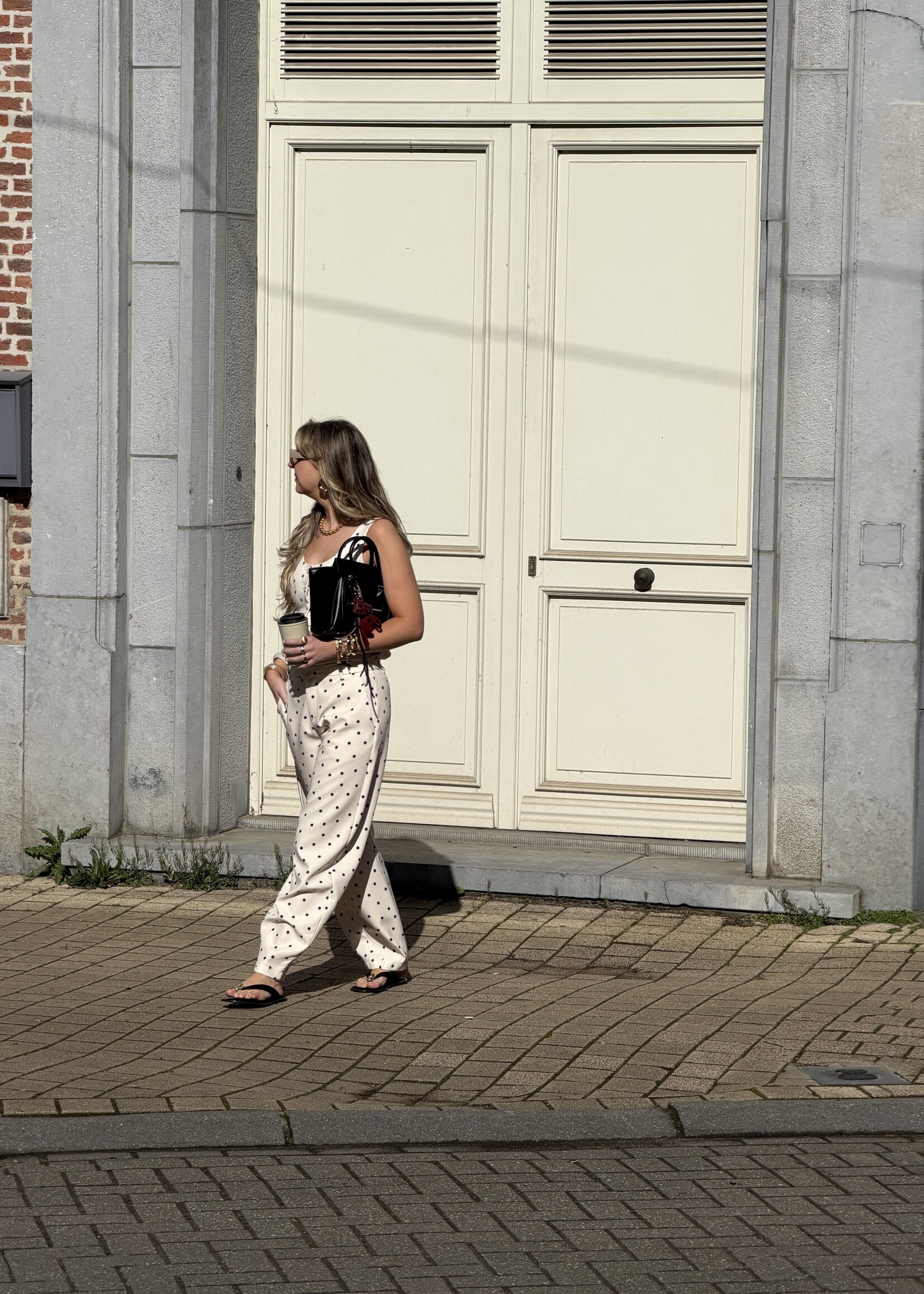 Poli polka dot trousers - White/Black