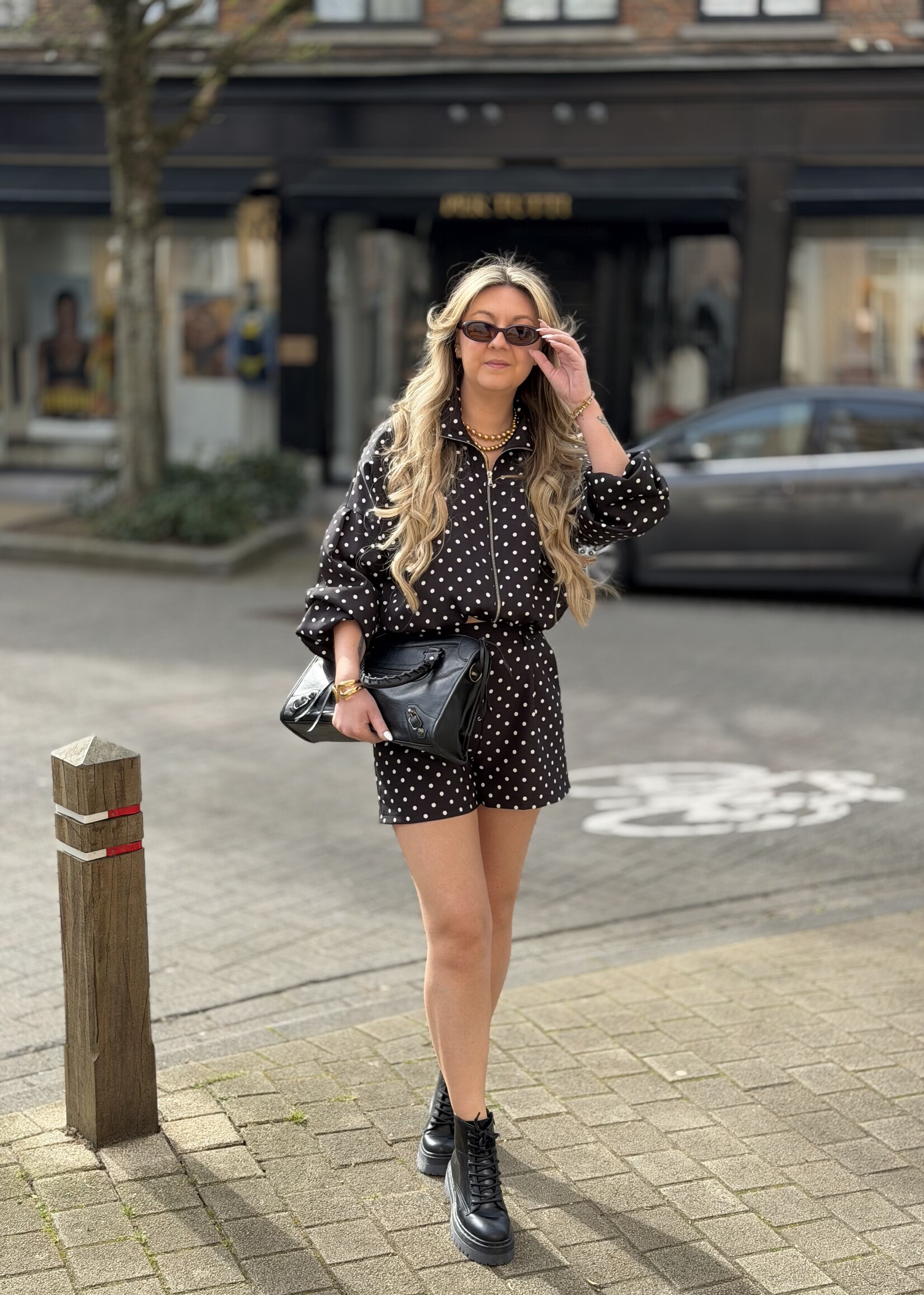 Polka dot short - Black