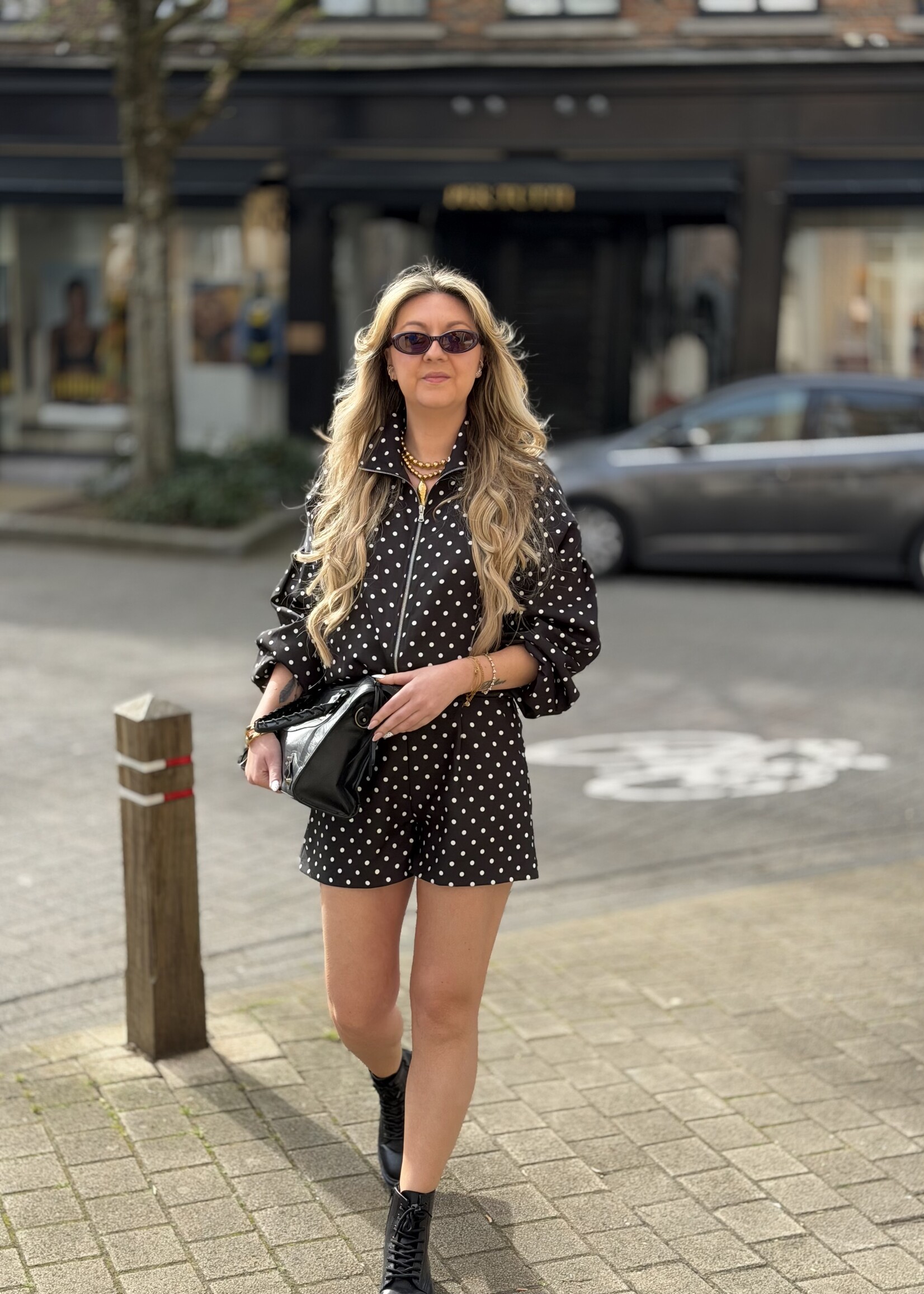 Polka dot short - Black