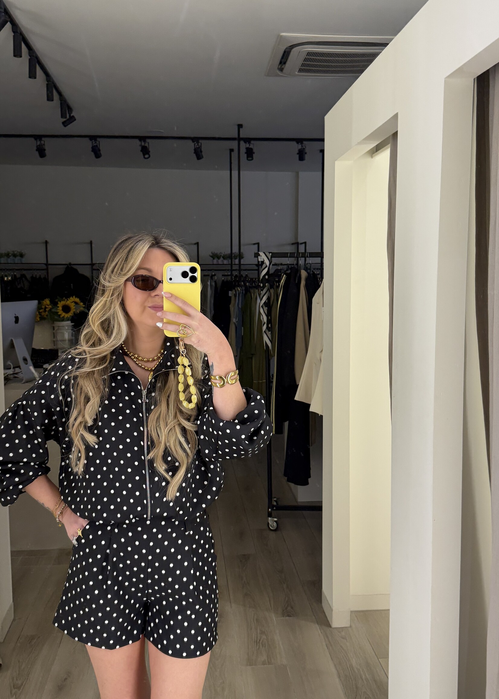 Polka dot vest - Black