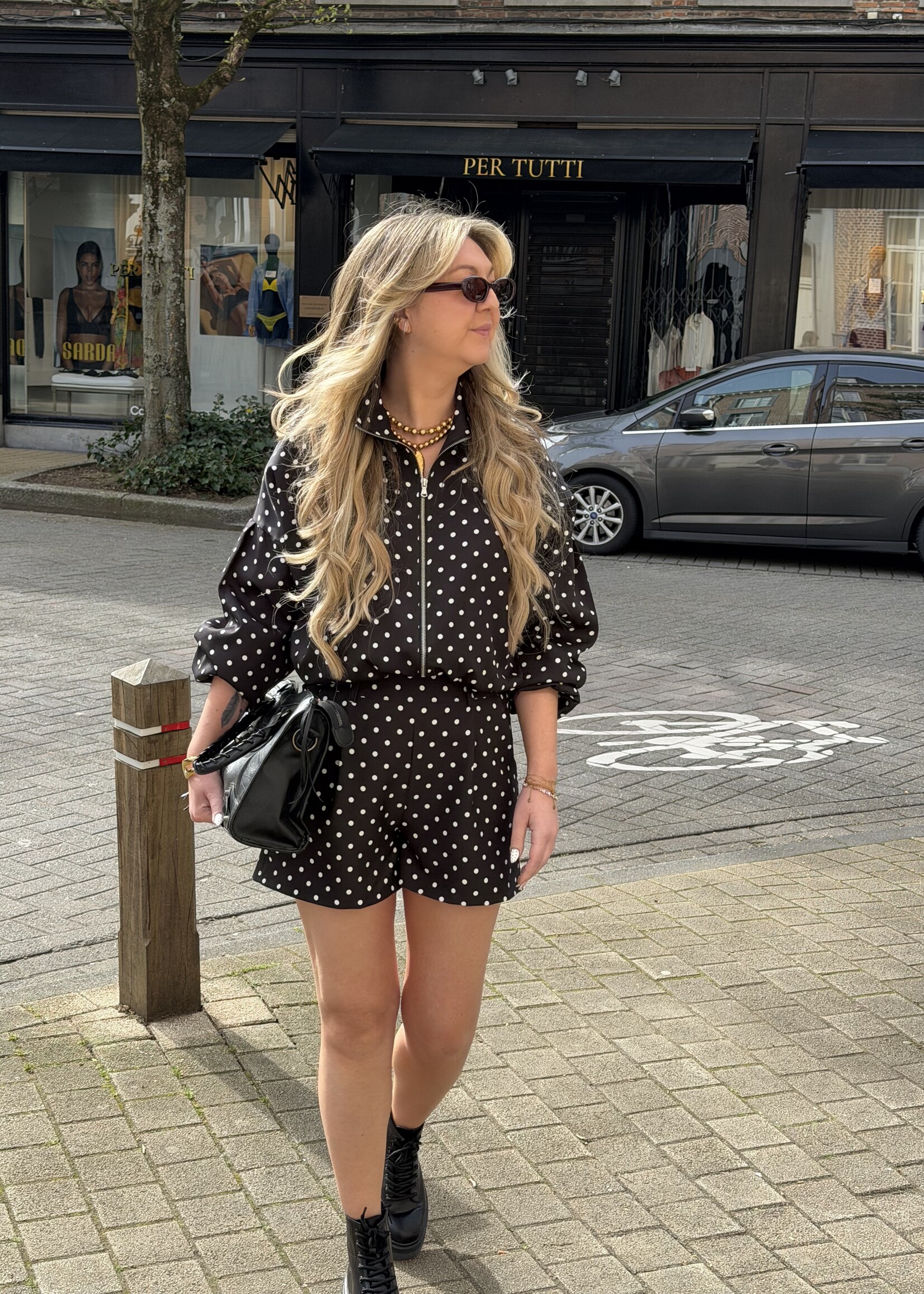 Polka dot vest - Black