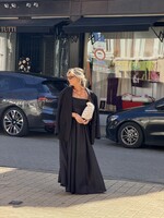 Dalia long polka dot dress - Black