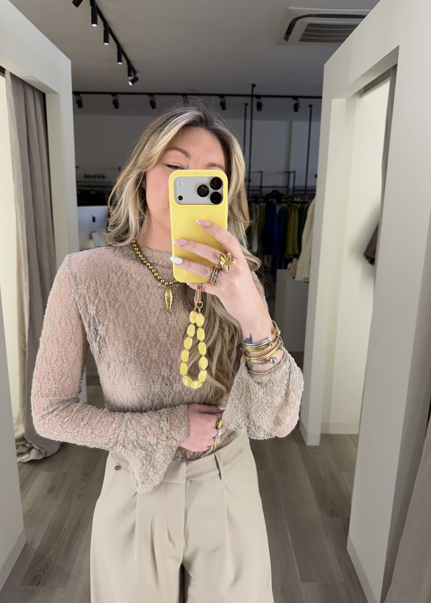 Kaya lace top - Taupe