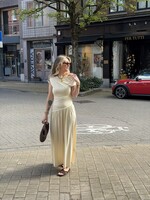 Inez draped maxi dress - light yellow